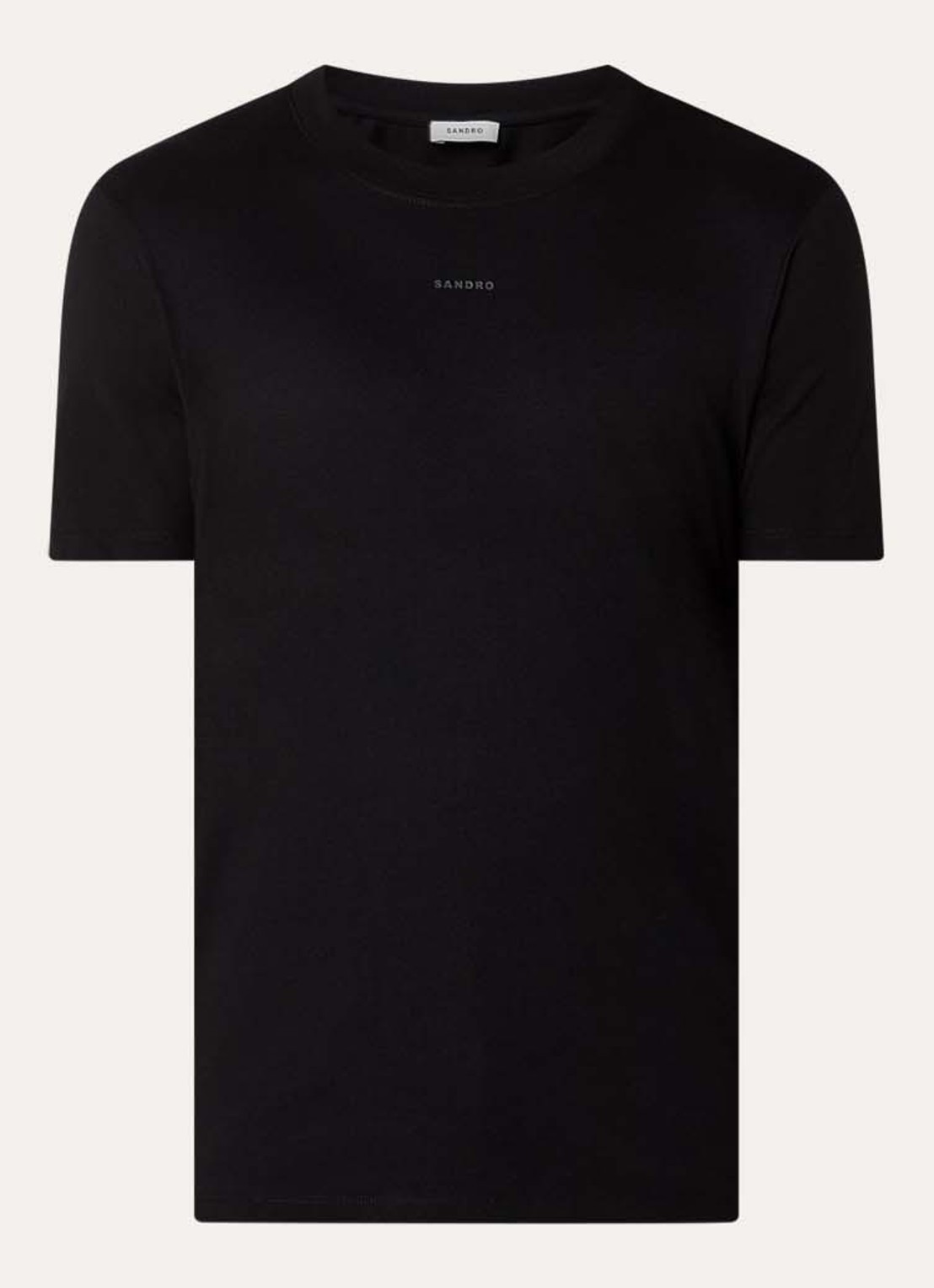 Sandro T-shirt met logo - voorkant 2 zwart