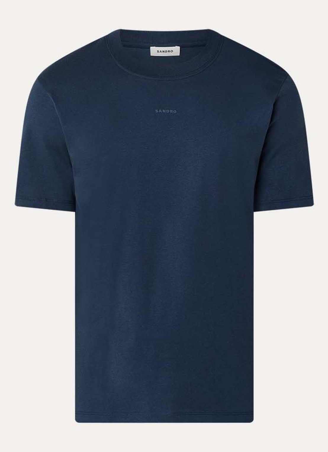 Sandro T-shirt met logo - voorkant donkerblauw