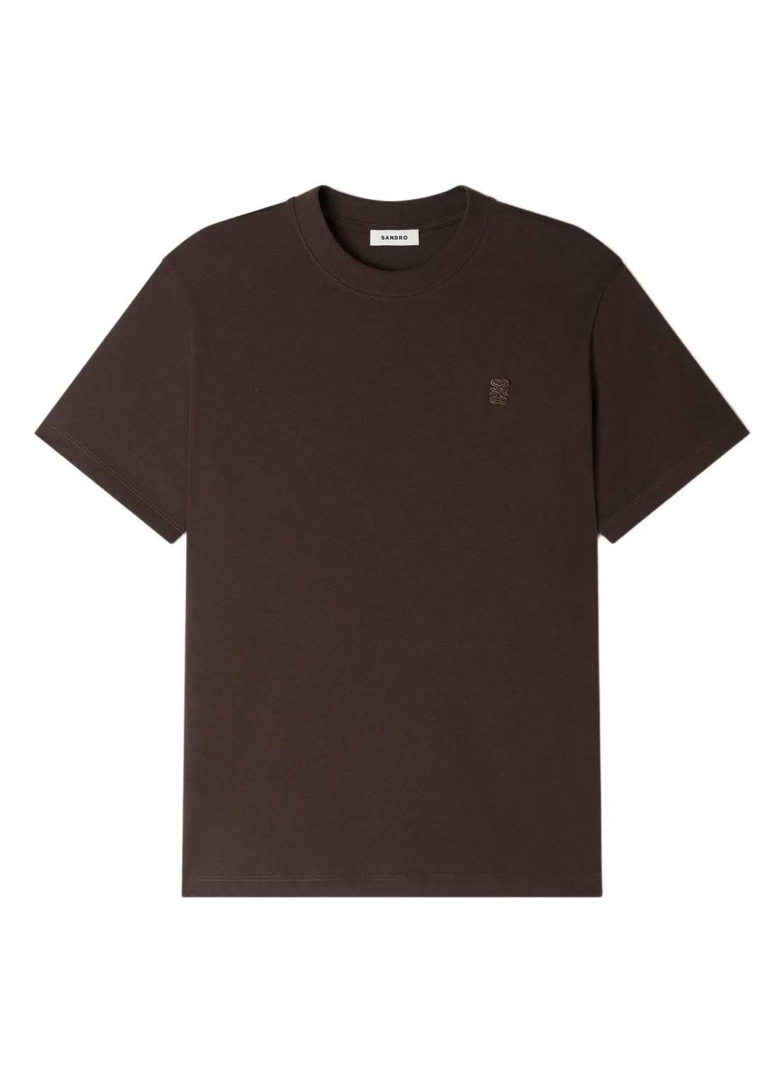 Sandro T-shirt met logo - voorkant chocoladebruin