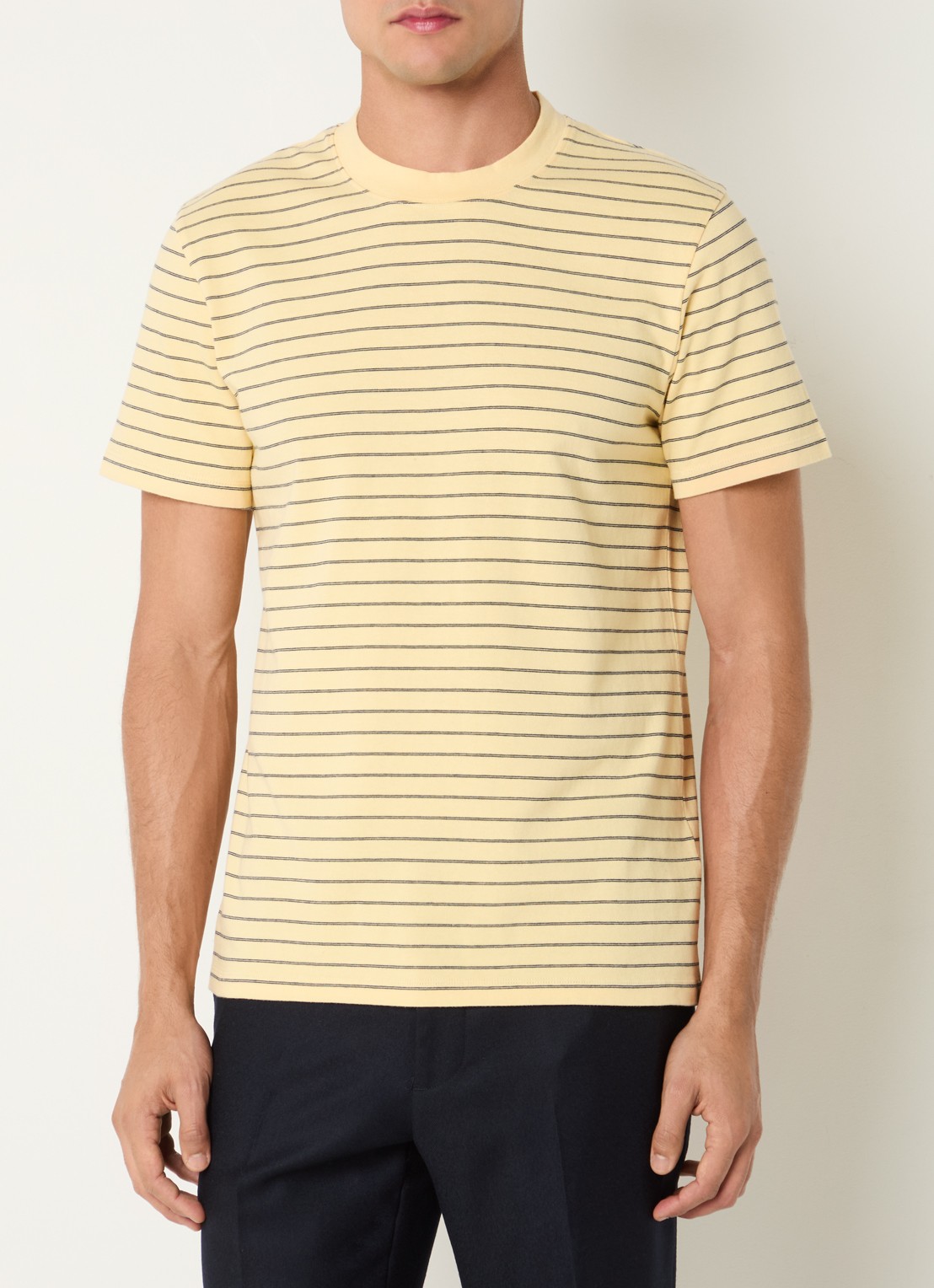 Sandro T-shirt met streepprint - detail 4 geel
