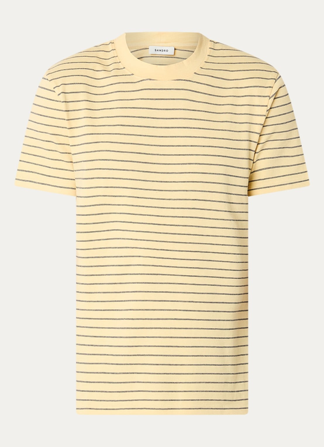 Sandro T-shirt met streepprint - voorkant 2 geel