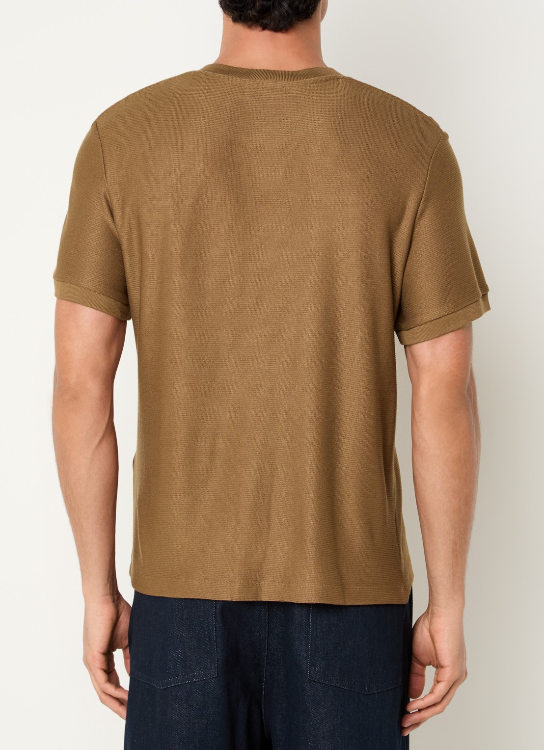 Sandro T-shirt met structuur - achterkant 4 camel