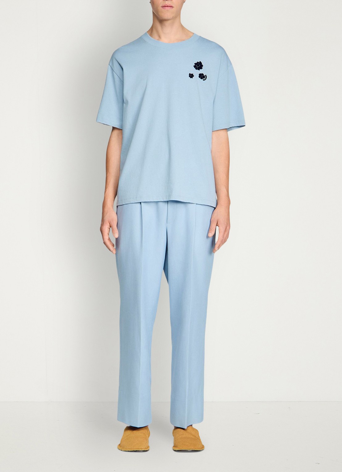 Sandro T-shirt van katoen met bloemenprint - detail 6 sky blue / lichtblauw