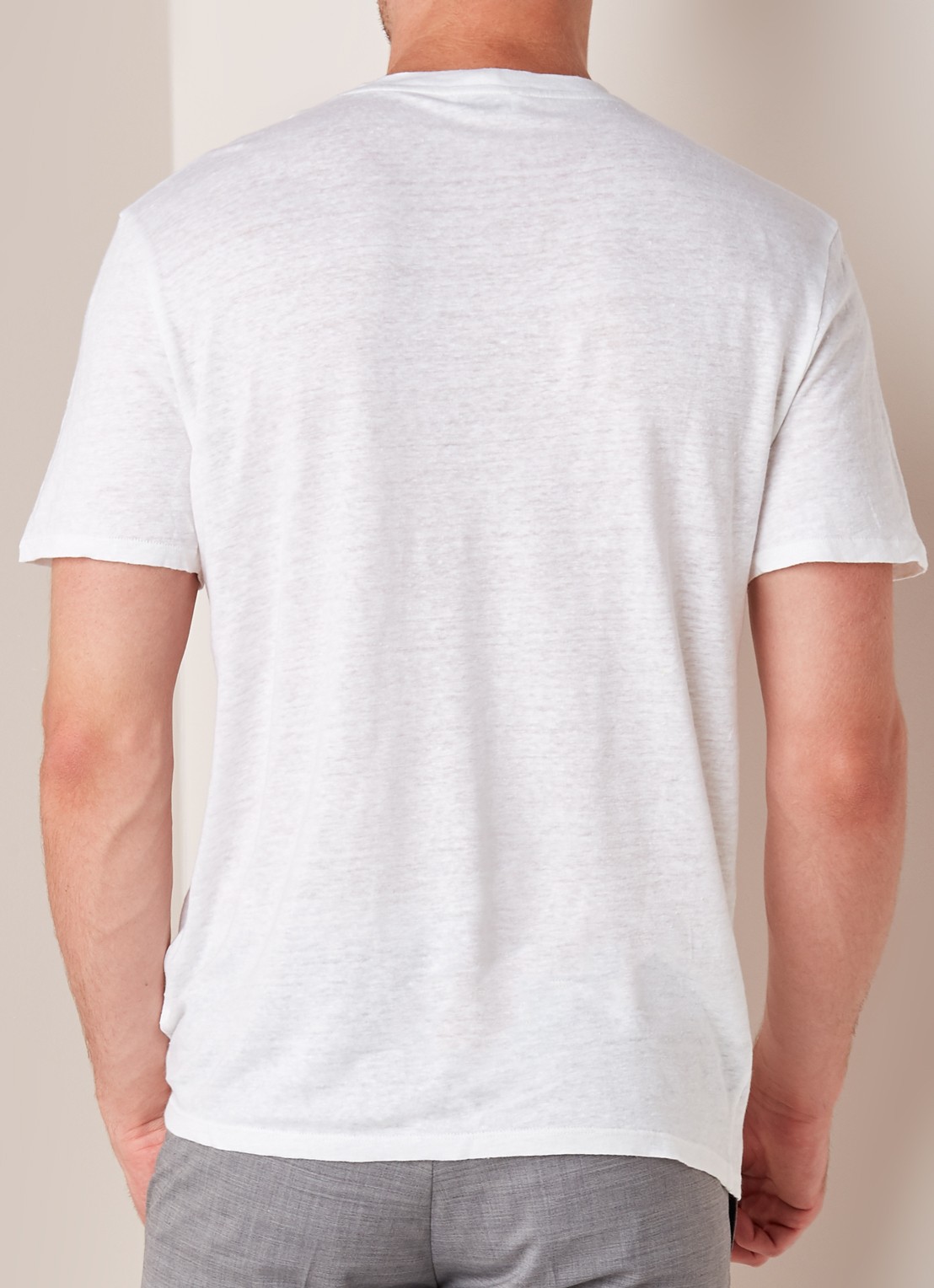 Sandro T-shirt van linnen met ronde hals - achterkant 4 wit