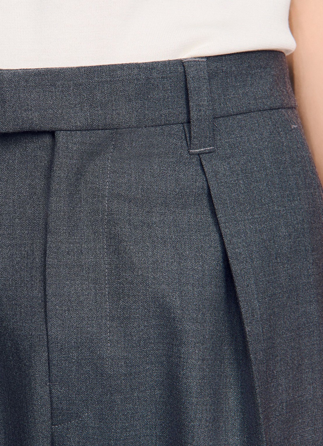 Sandro Tapered fit pantalon van wol - detail 4 middengrijs