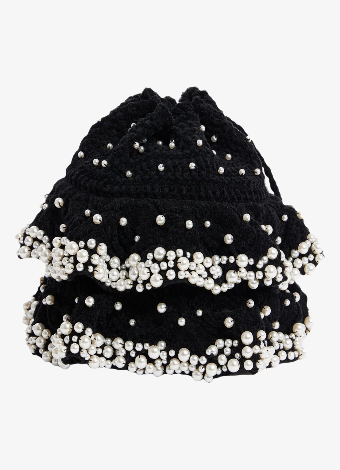 Sandro Tas met imitatieparels - detail 2 black / zwart