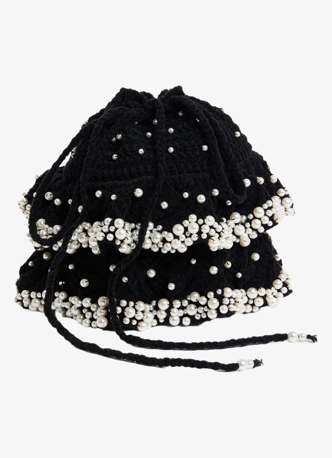 Sandro Tas met imitatieparels - voorkant black / zwart