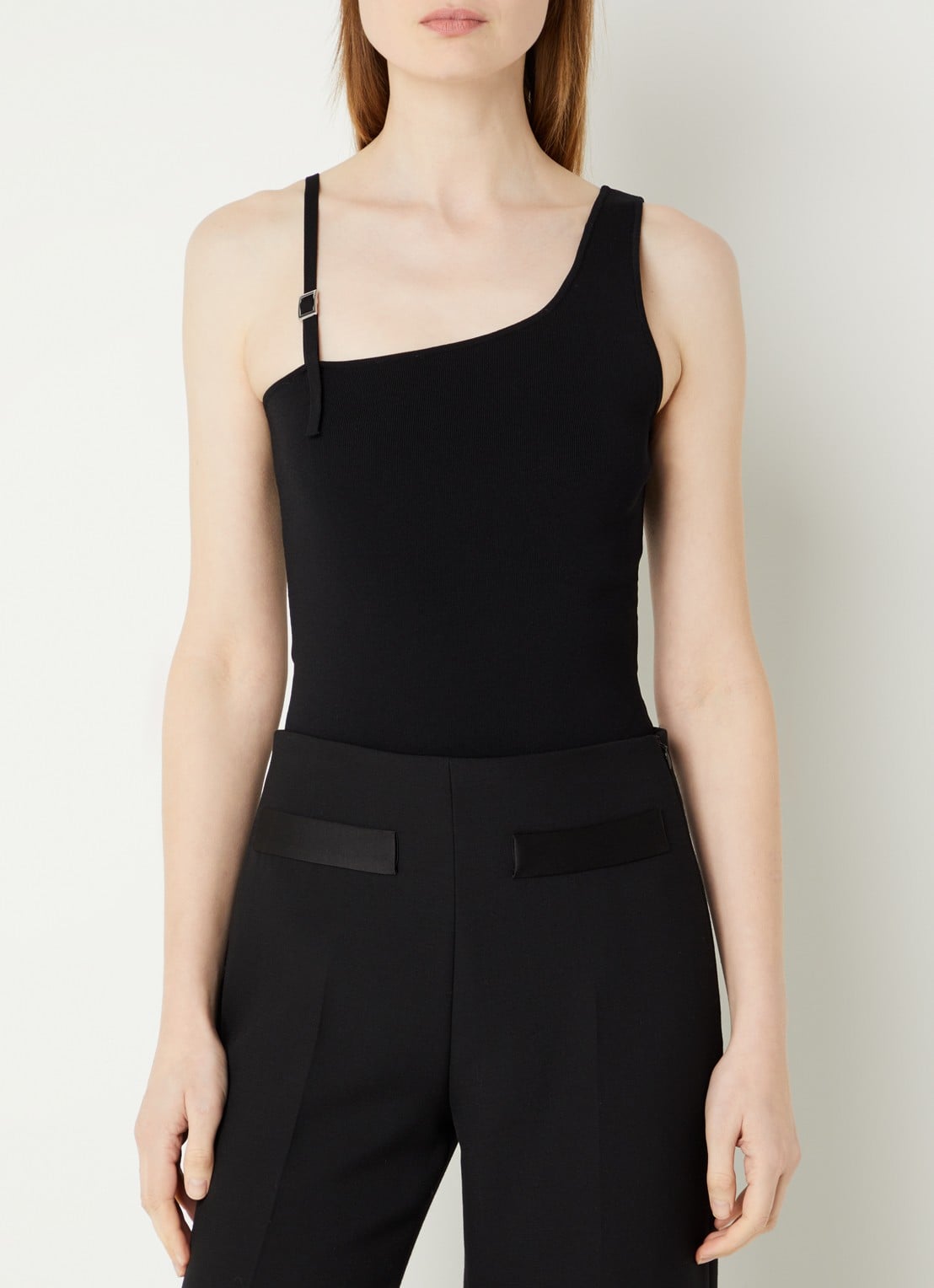 Sandro Top met asymmetrische hals - detail 4 zwart