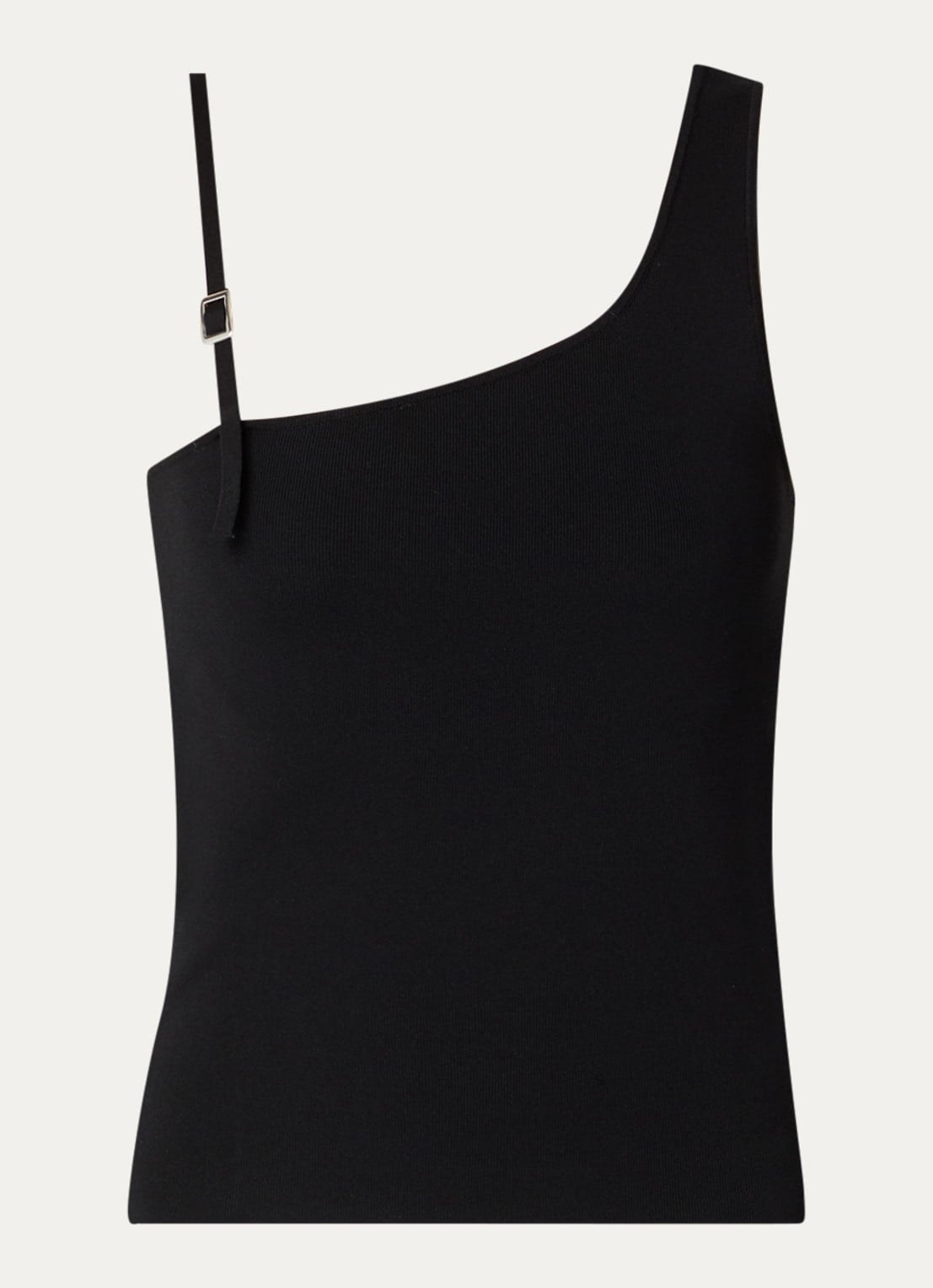 Sandro Top met asymmetrische hals - voorkant zwart