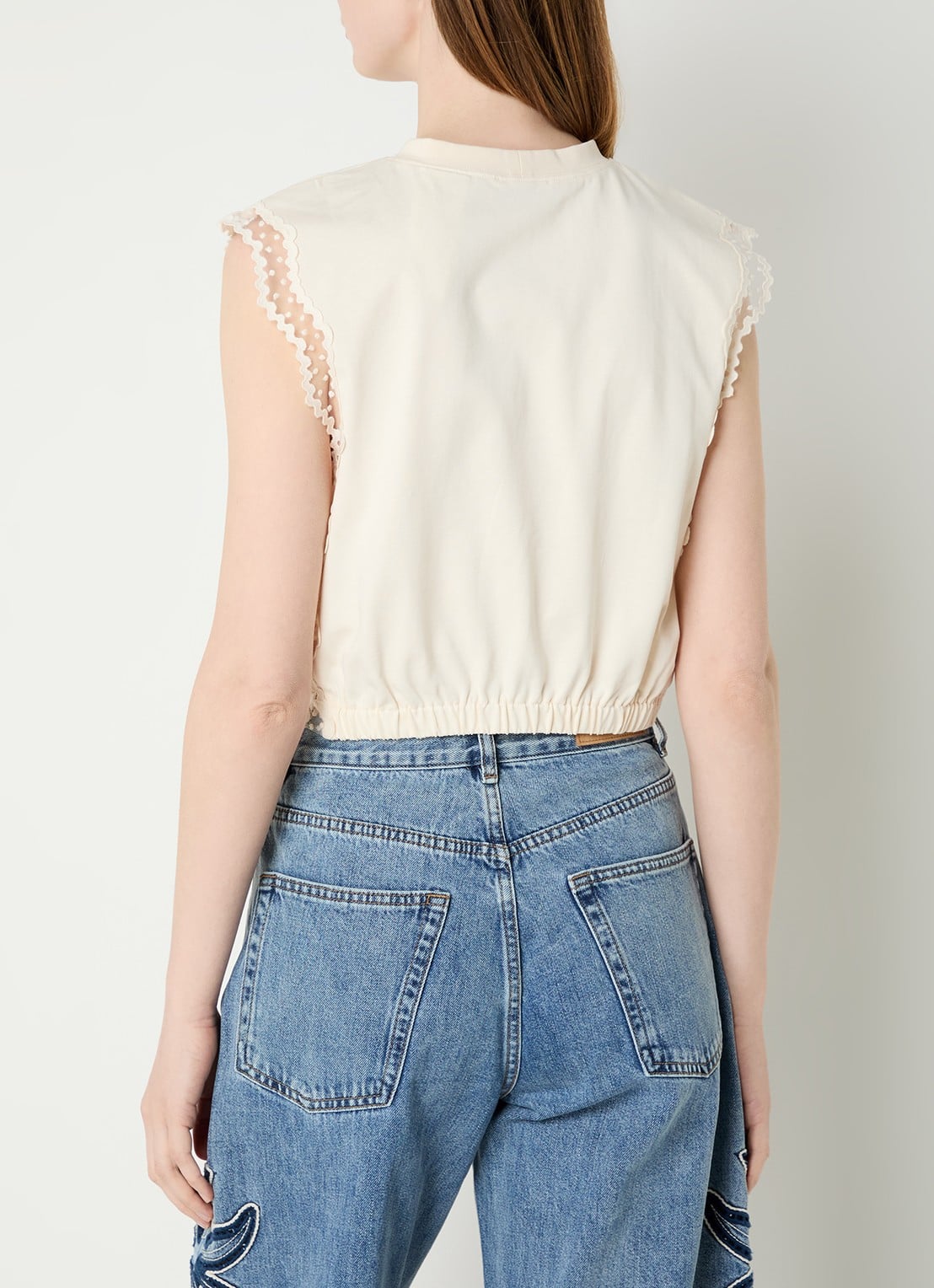 Sandro Top met details van kant - achterkant 4 beige