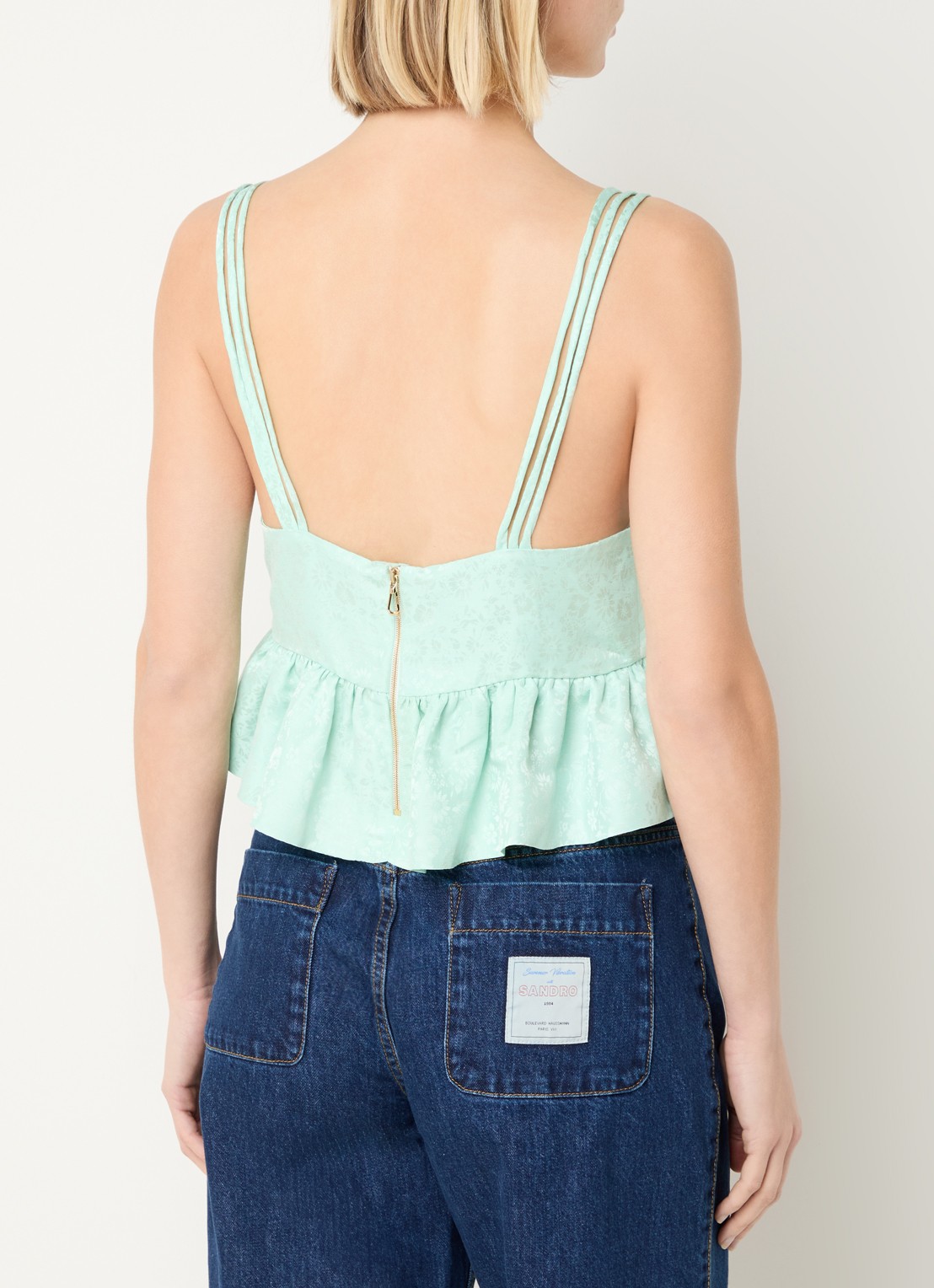 Sandro Top met jacquard dessin - achterkant mint