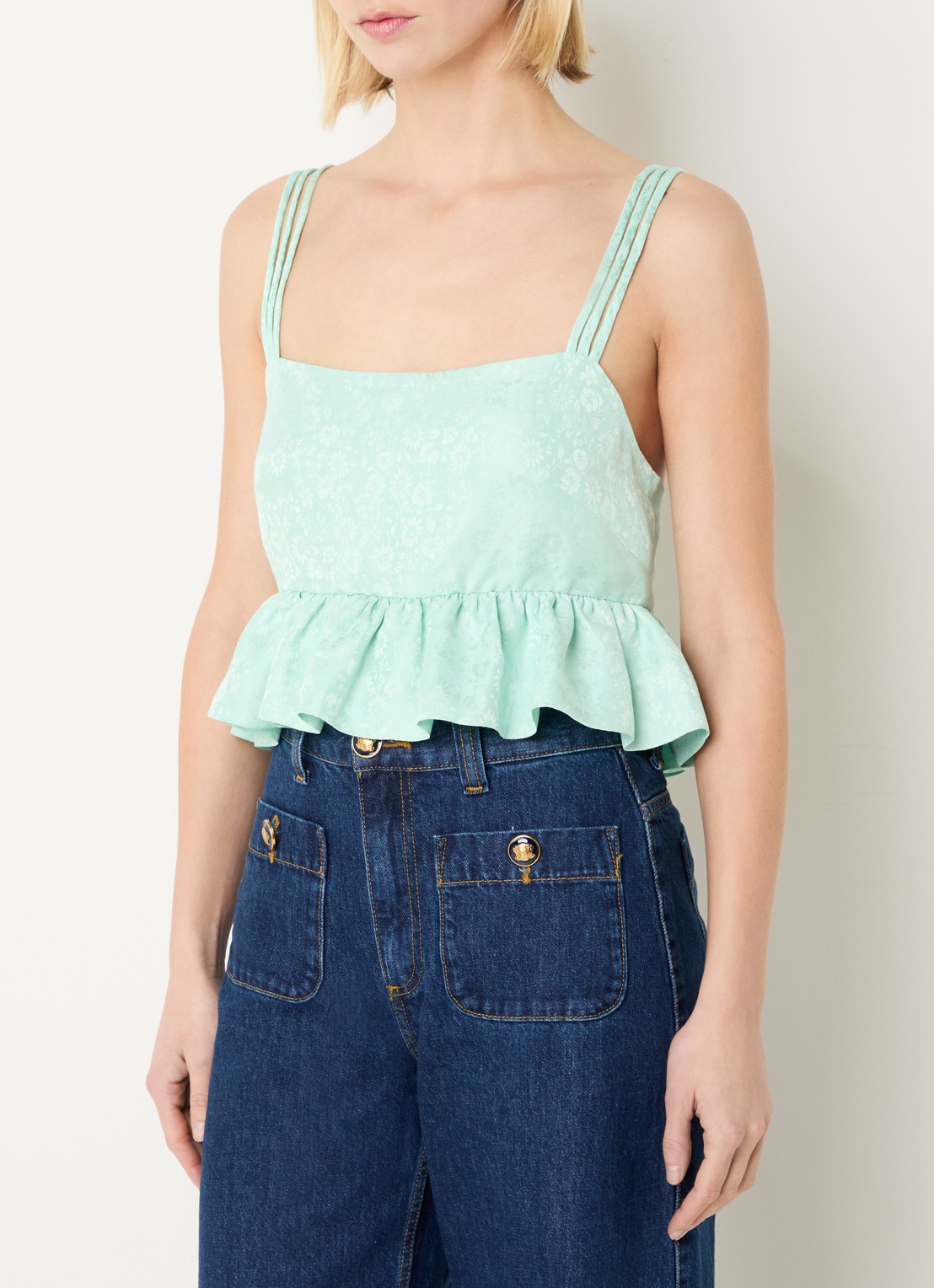 Sandro Top met jacquard dessin - detail 4 mint