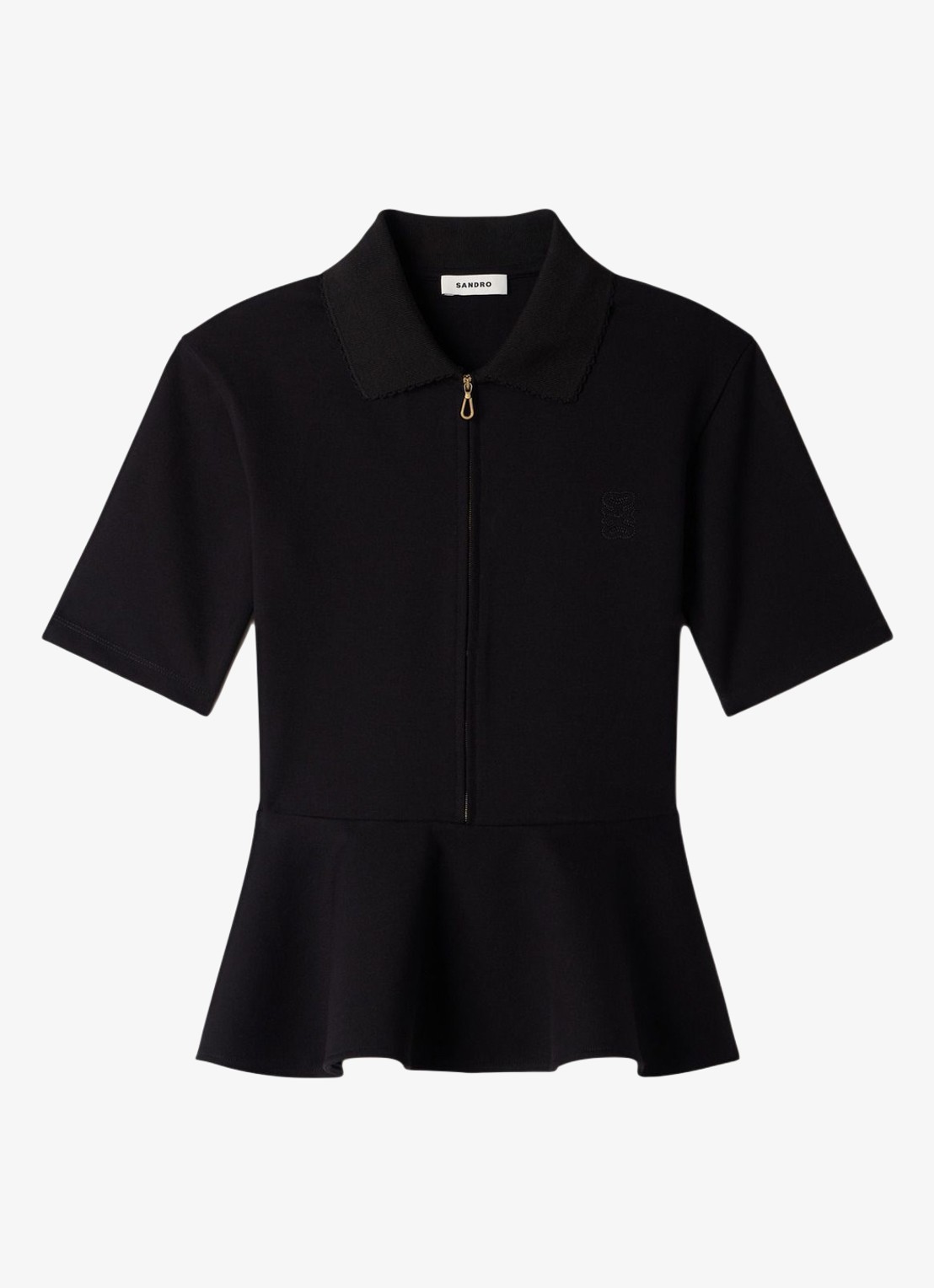 Sandro Top met peplum - voorkant 2 zwart