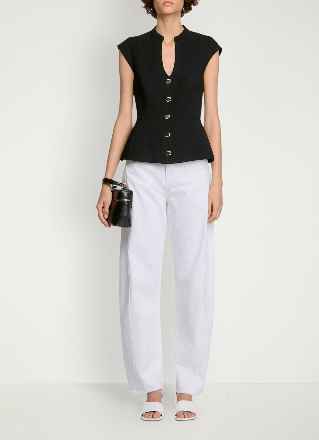 Sandro Top met peplum - detail 4 zwart