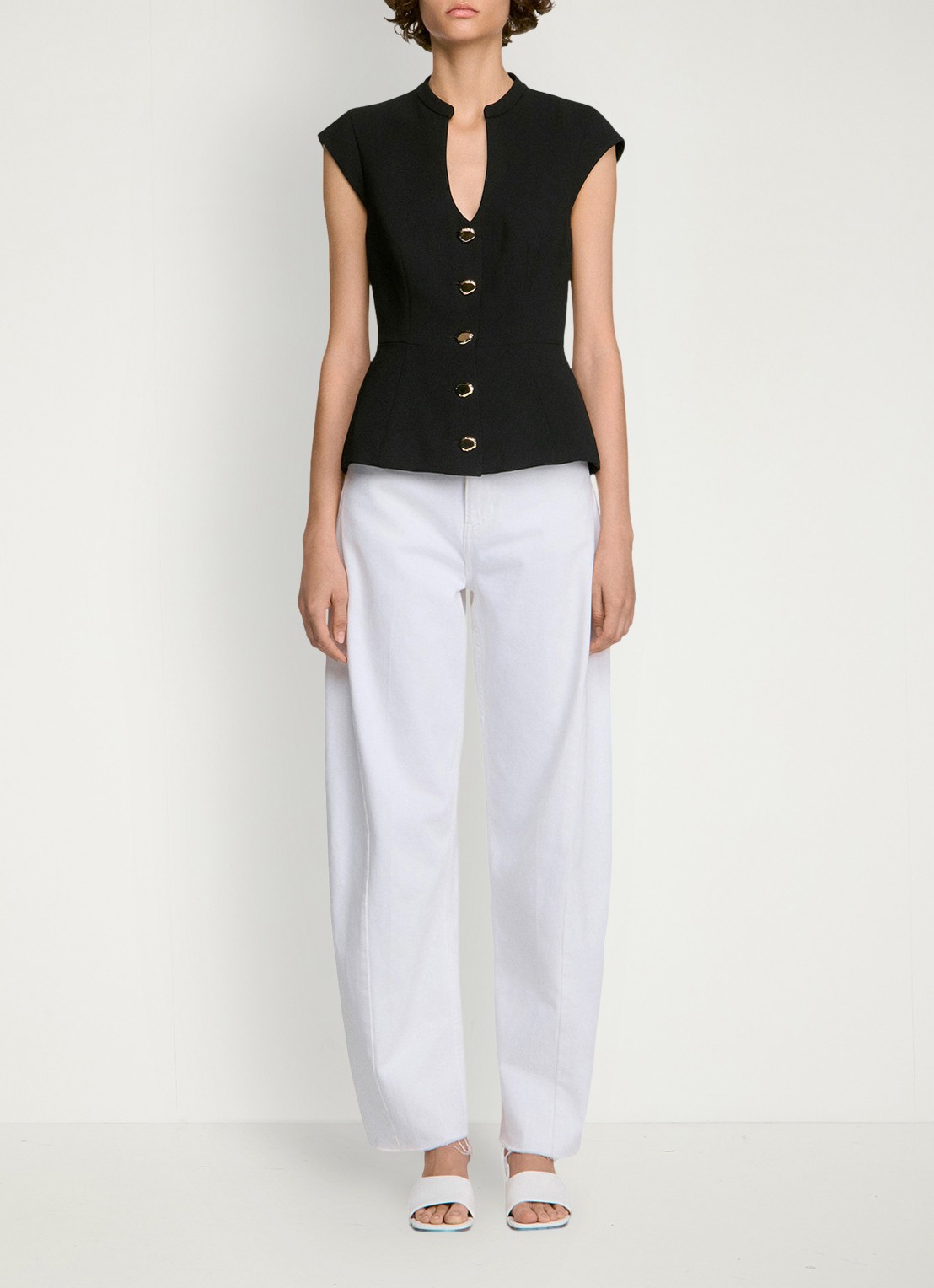 Sandro Top met peplum - voorkant 2 zwart