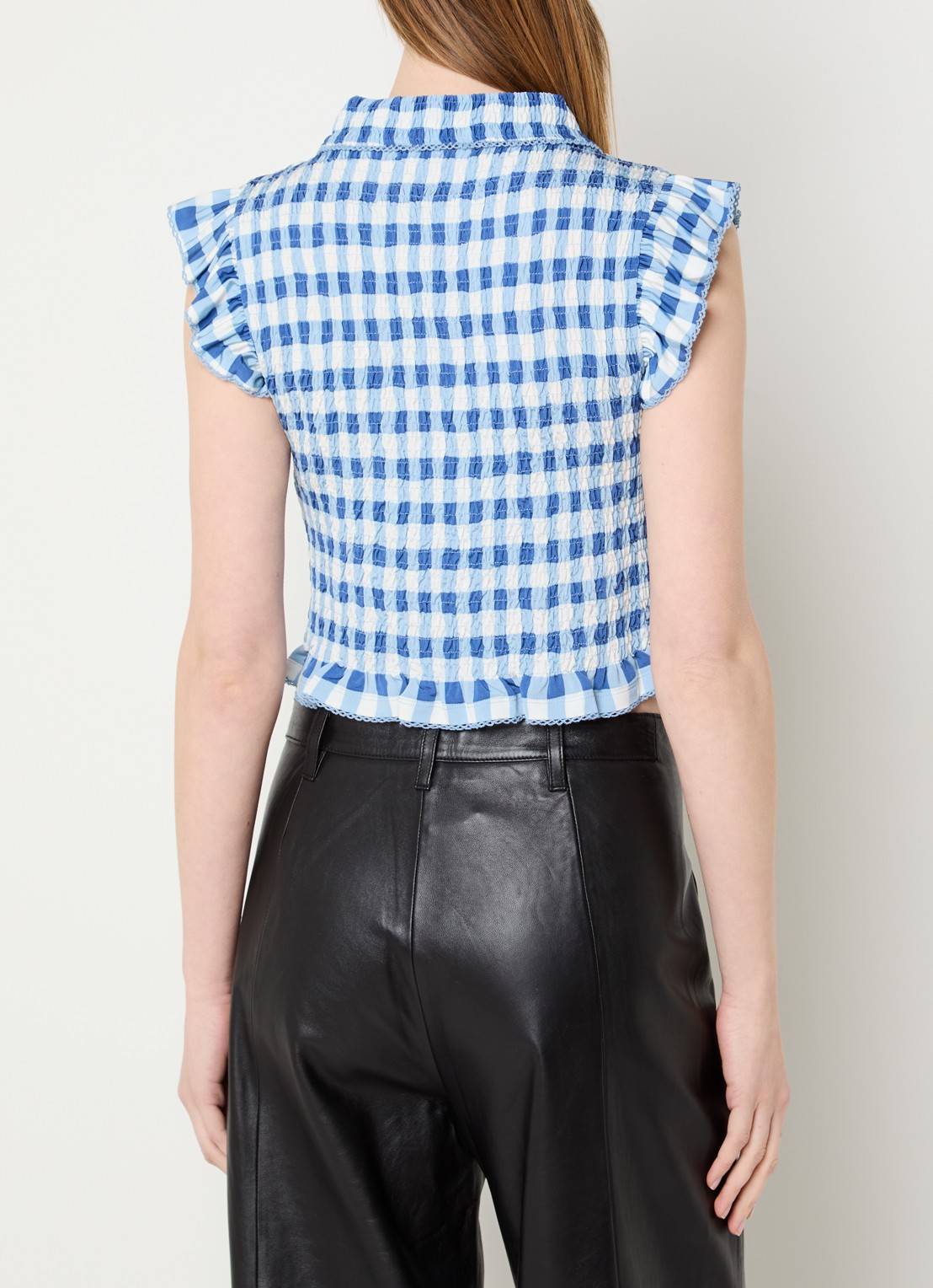 Sandro Top met sierknopen en smockwerk - achterkant 3 blauw
