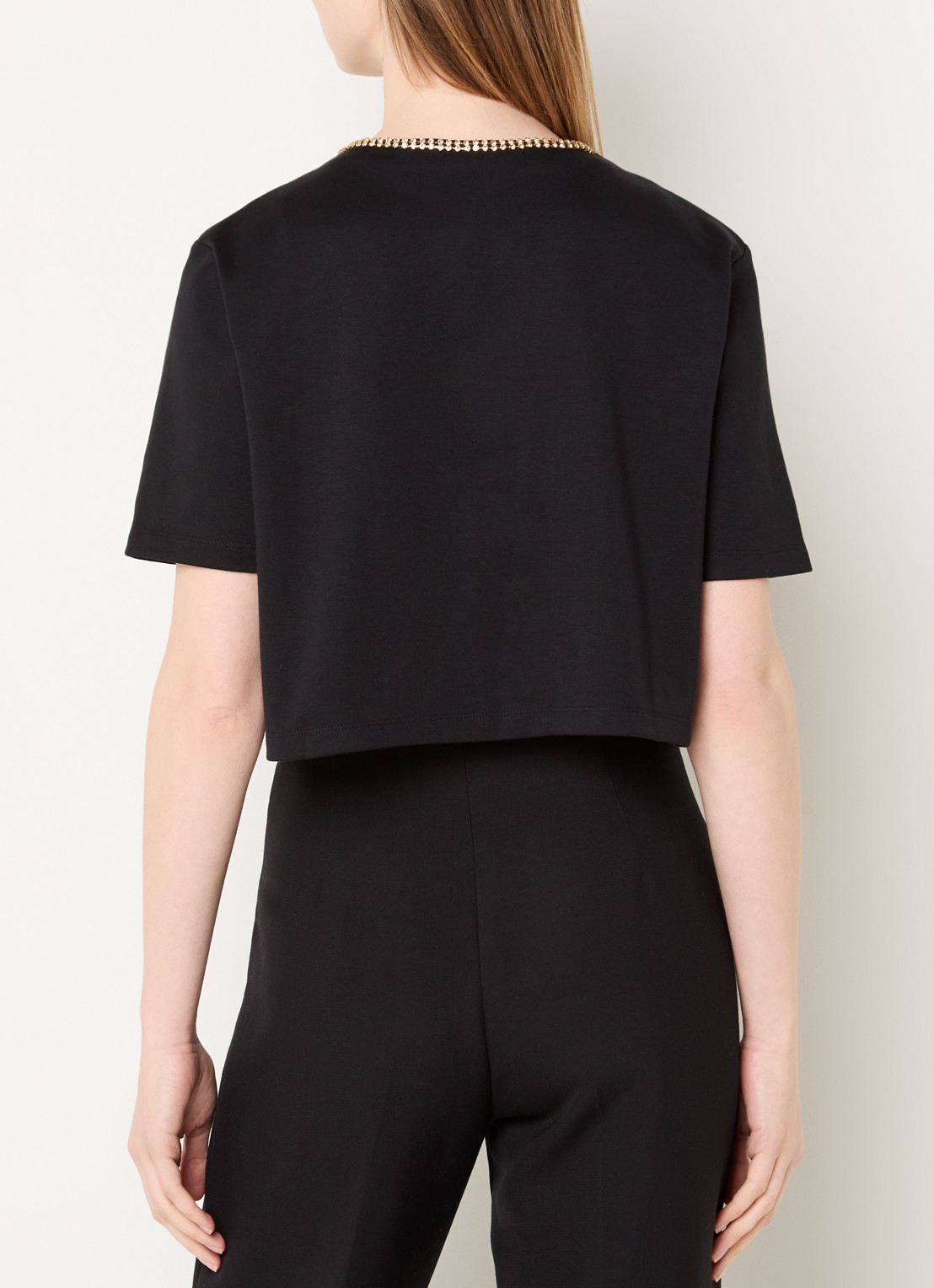 Sandro Top met strass en V-hals - achterkant zwart