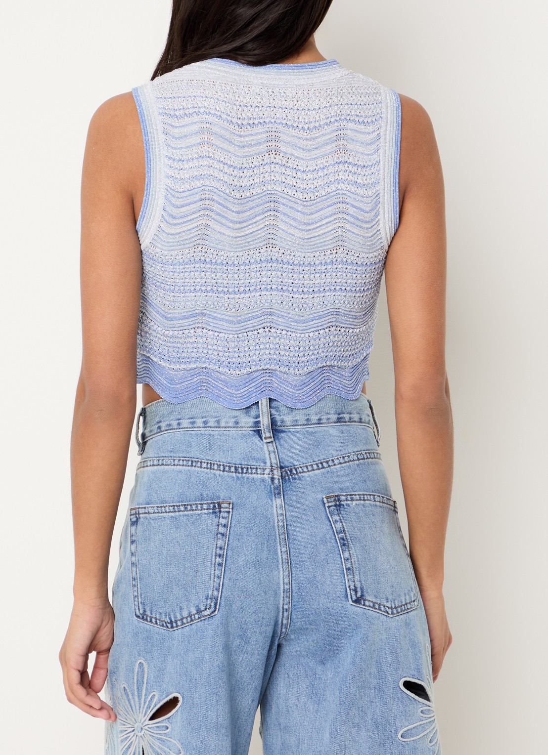 Sandro Top met strass - achterkant blauwgrijs