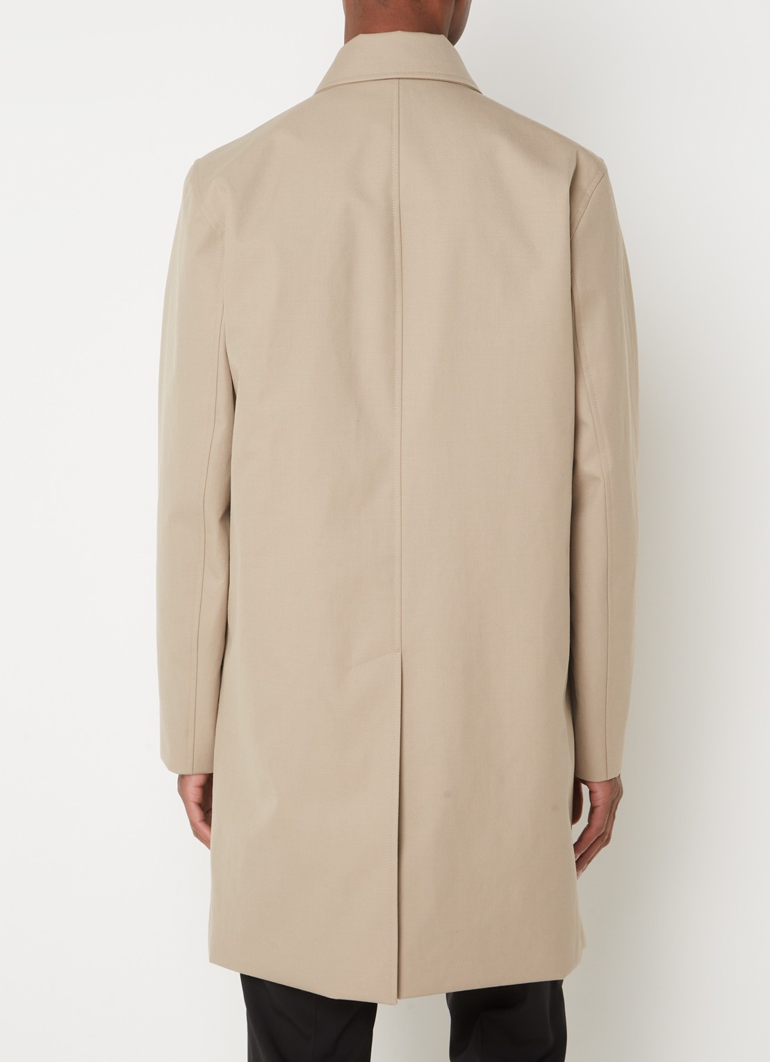 Sandro Trenchcoat in wolblend met steekzakken - achterkant 4 donkerbeige