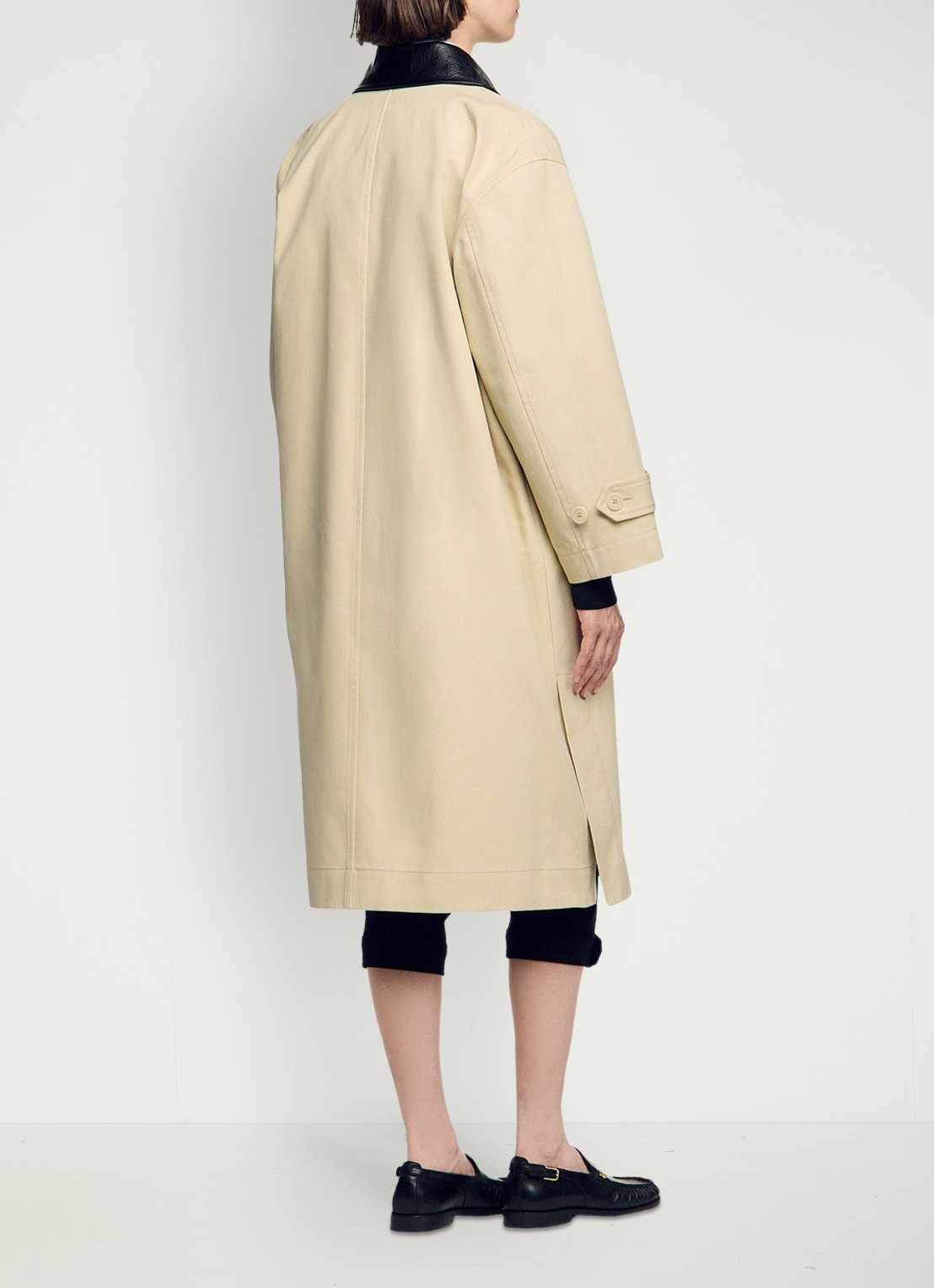 Sandro Trenchcoat met leren details - achterkant 4 beige