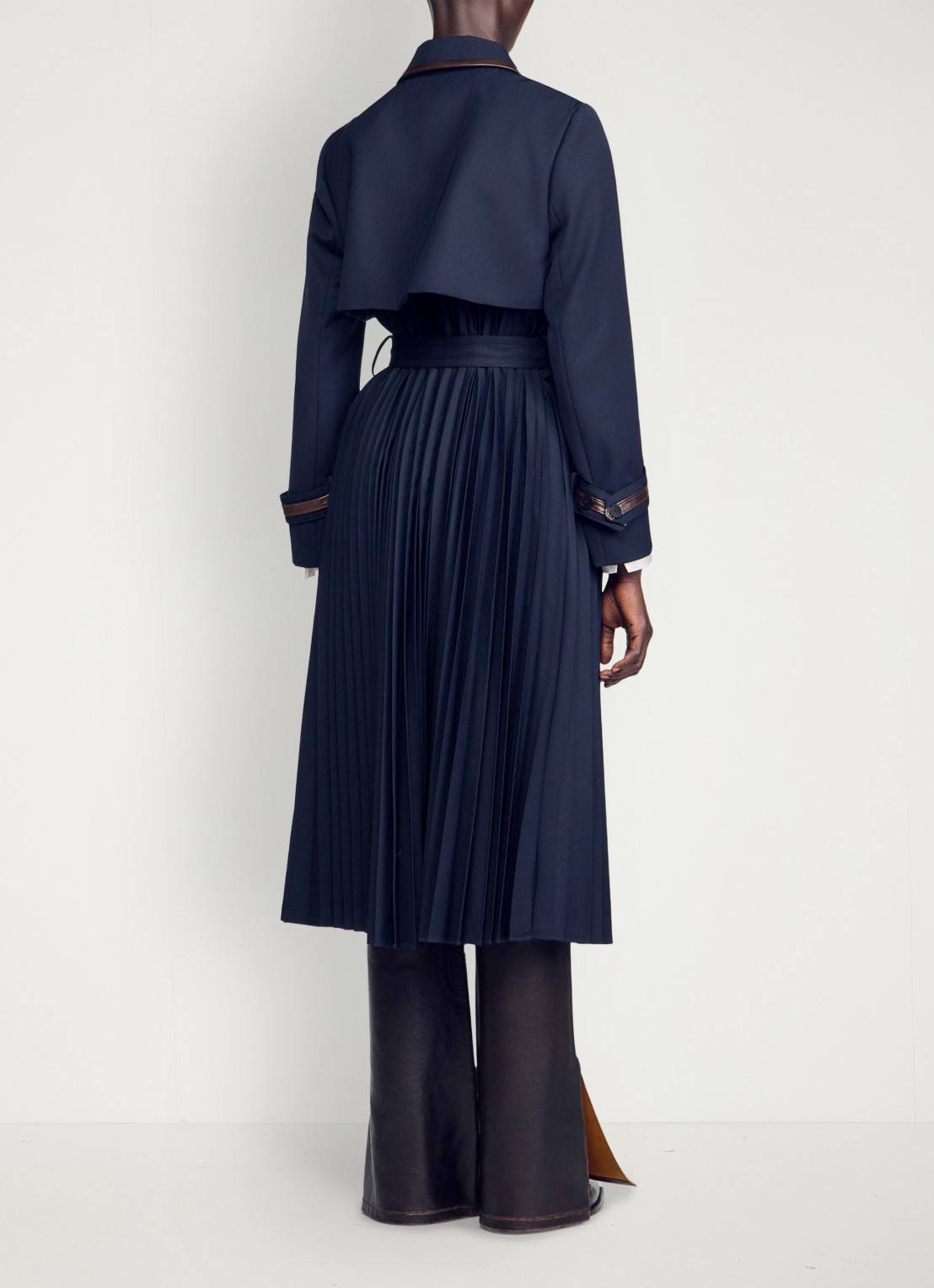 Sandro Trenchcoat met plooien - achterkant 4 blauw