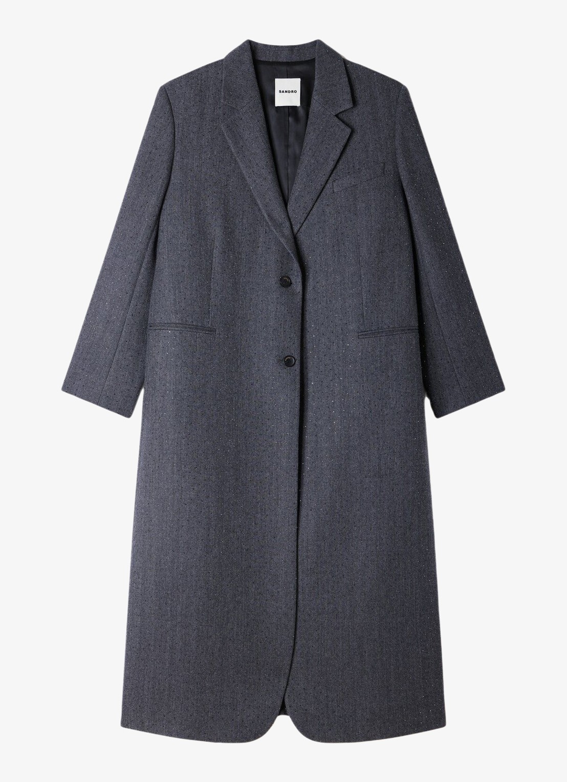 Sandro Trenchcoat met stippenprint - voorkant 5 dark grey / grijs