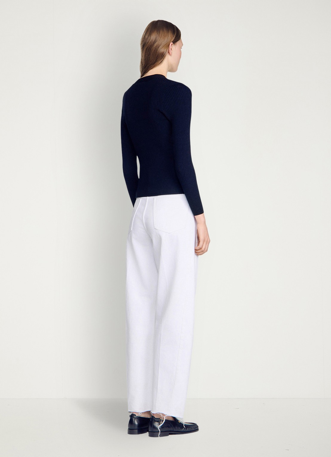 Sandro Vest met V-hals en details van kant - achterkant 3 black / zwart