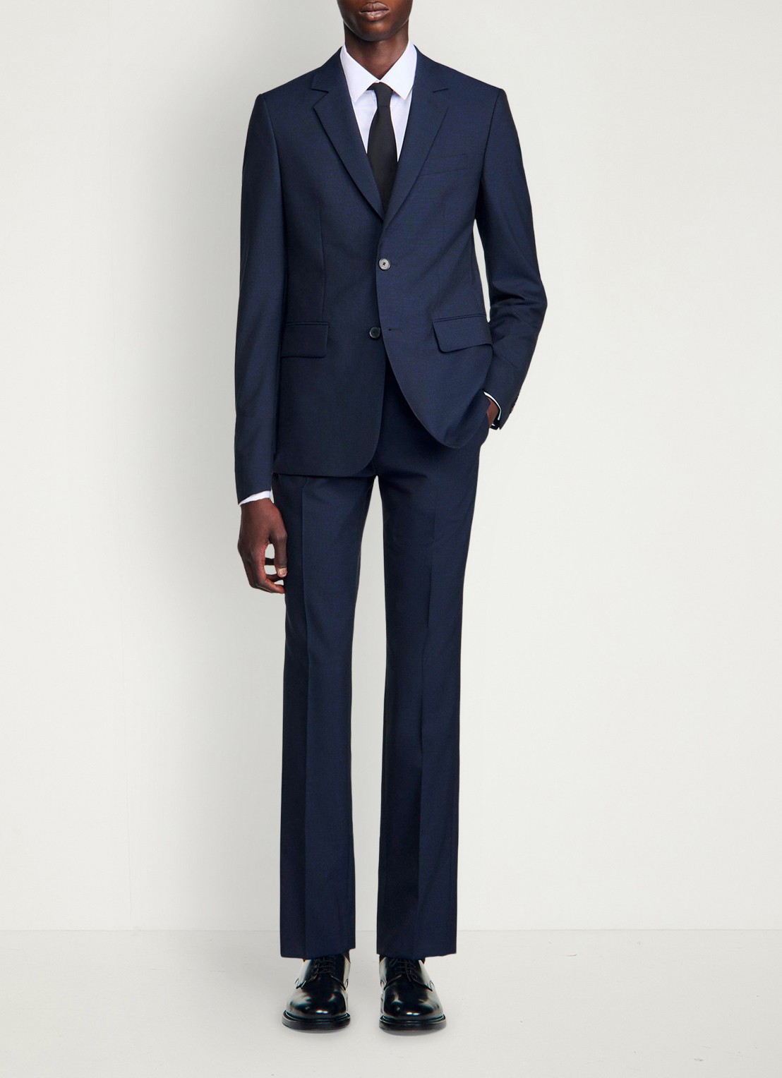 Sandro Virgin wool suit jacket - detail 2 navy blue / blauw