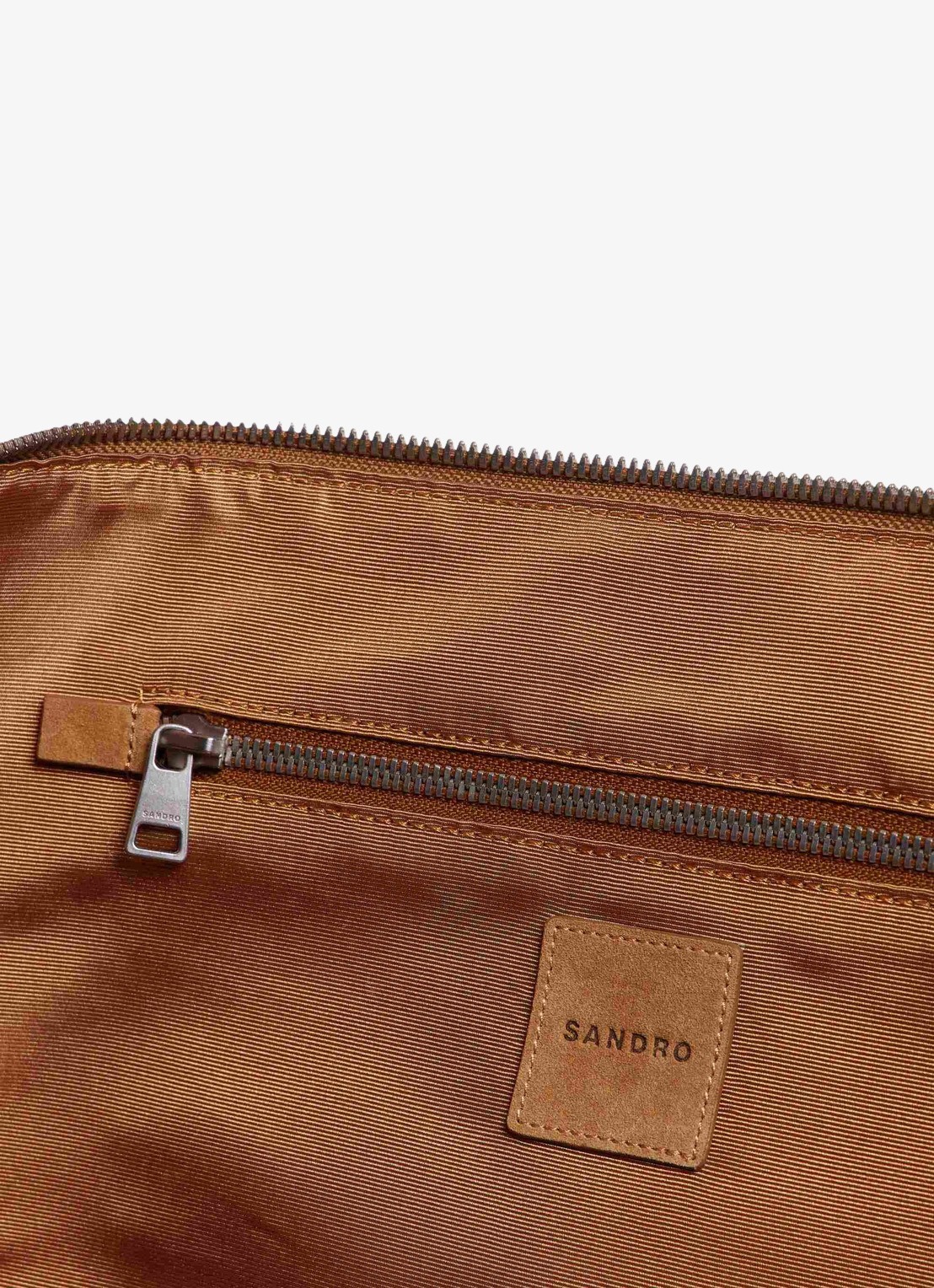 Sandro Weekendtas met logo - detail camel / bruin