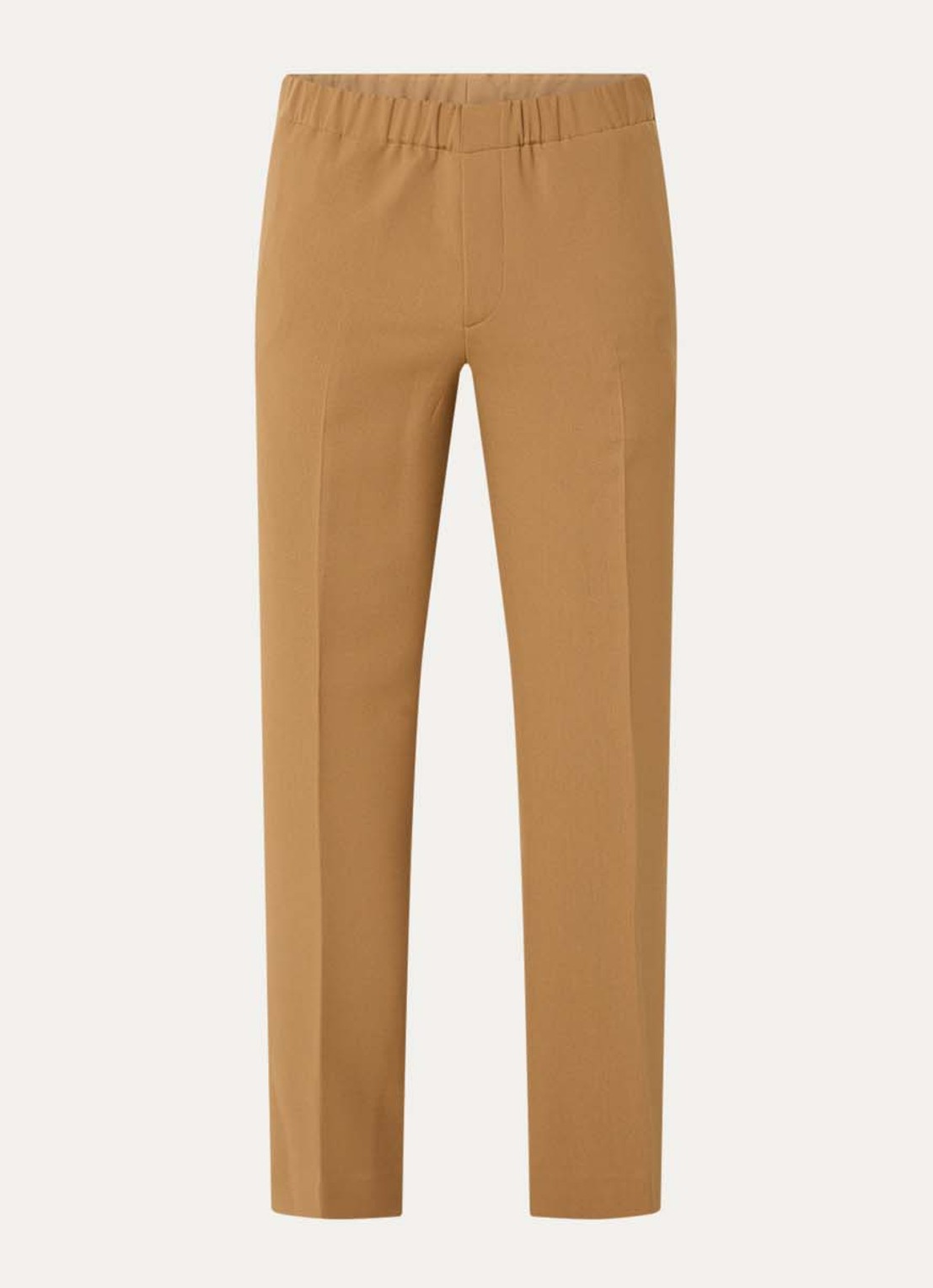 Sandro Wide fit pantalon met steekzakken en persplooi - voorkant 2 khaki