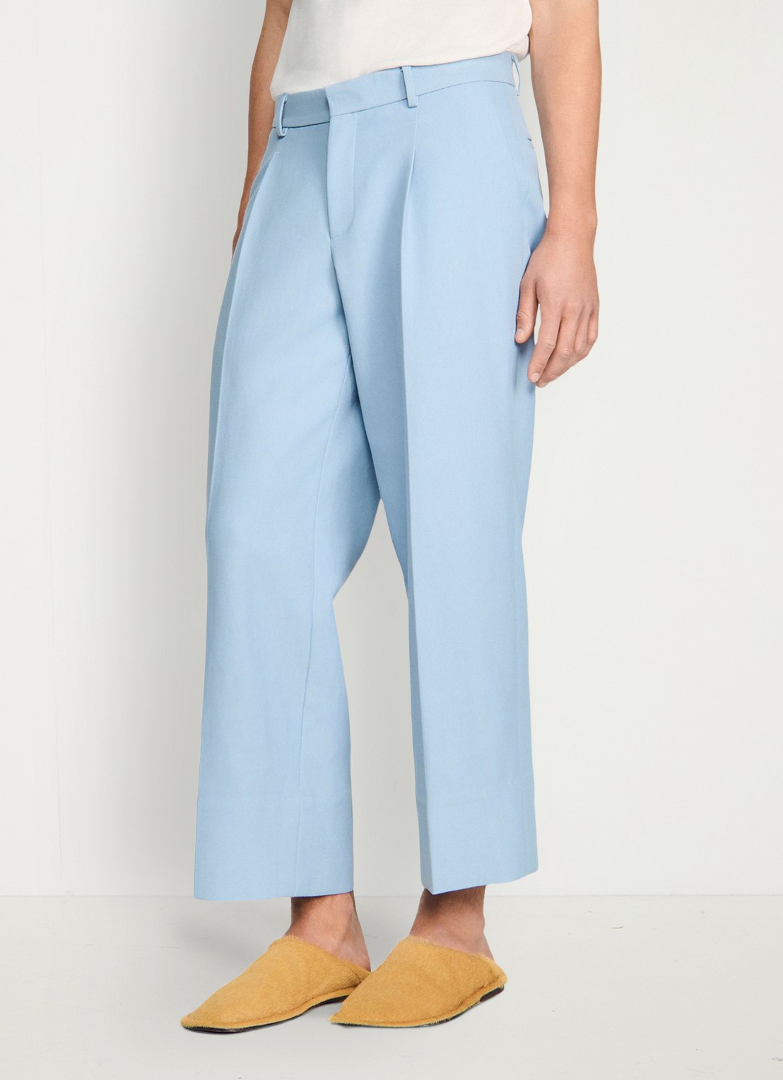 Sandro Wide fit pantalon met steekzakken - detail 4 sky blue / lichtblauw