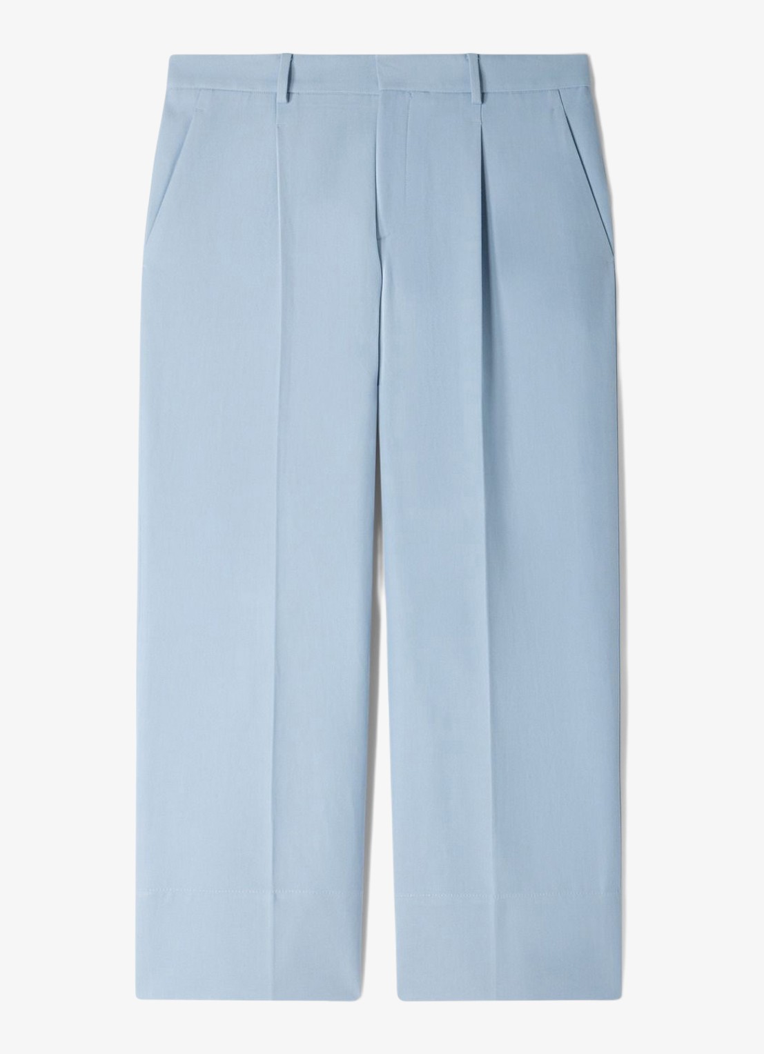 Sandro Wide fit pantalon met steekzakken - voorkant sky blue / lichtblauw