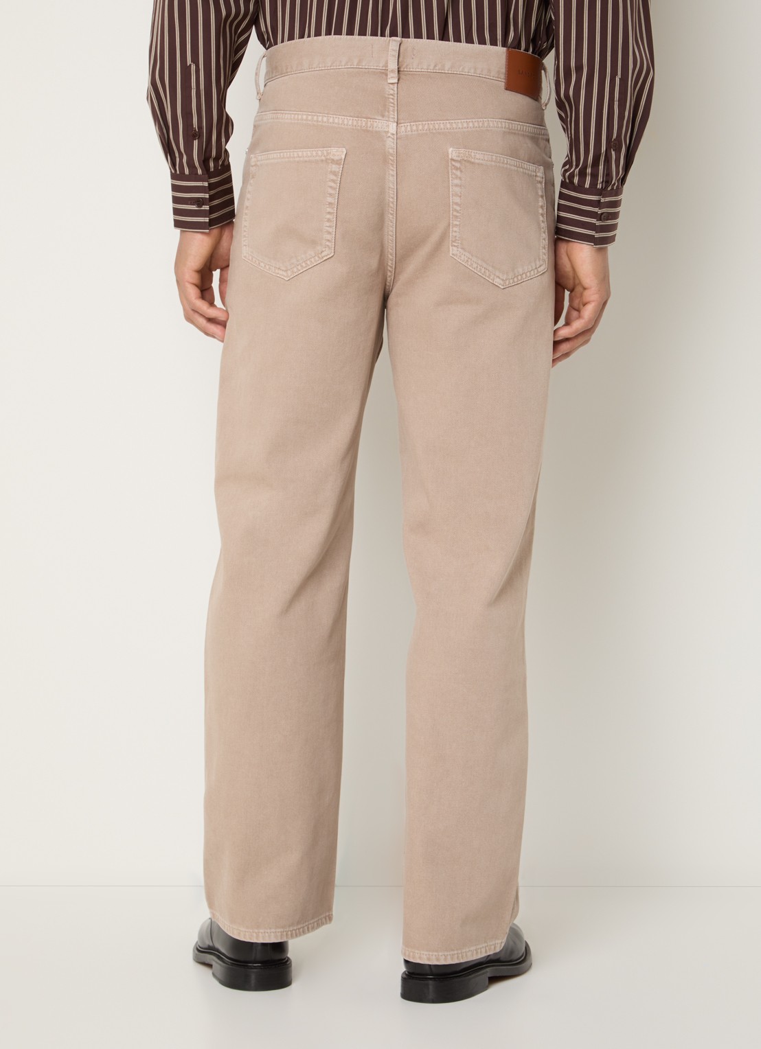 Sandro Wide leg jeans met gekleurde wassing - achterkant beige