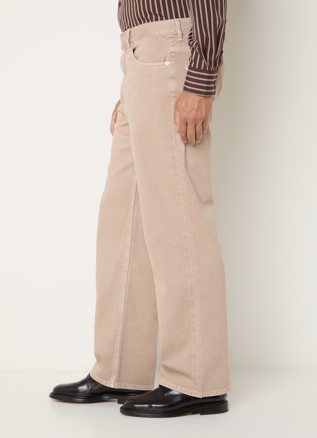Sandro Wide leg jeans met gekleurde wassing - detail 3 beige