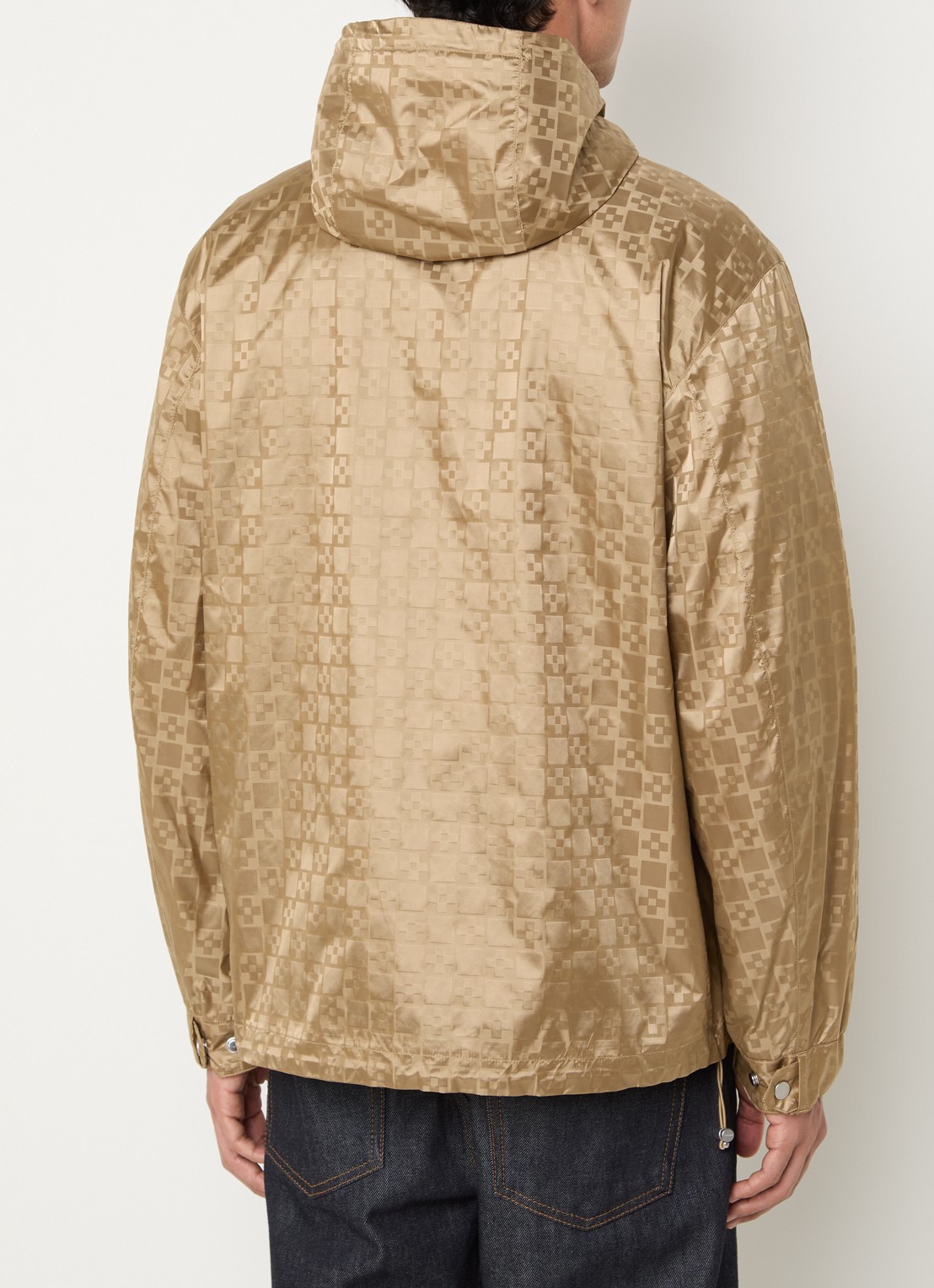 Sandro Windjack met logo en jacquard dessin - achterkant beige