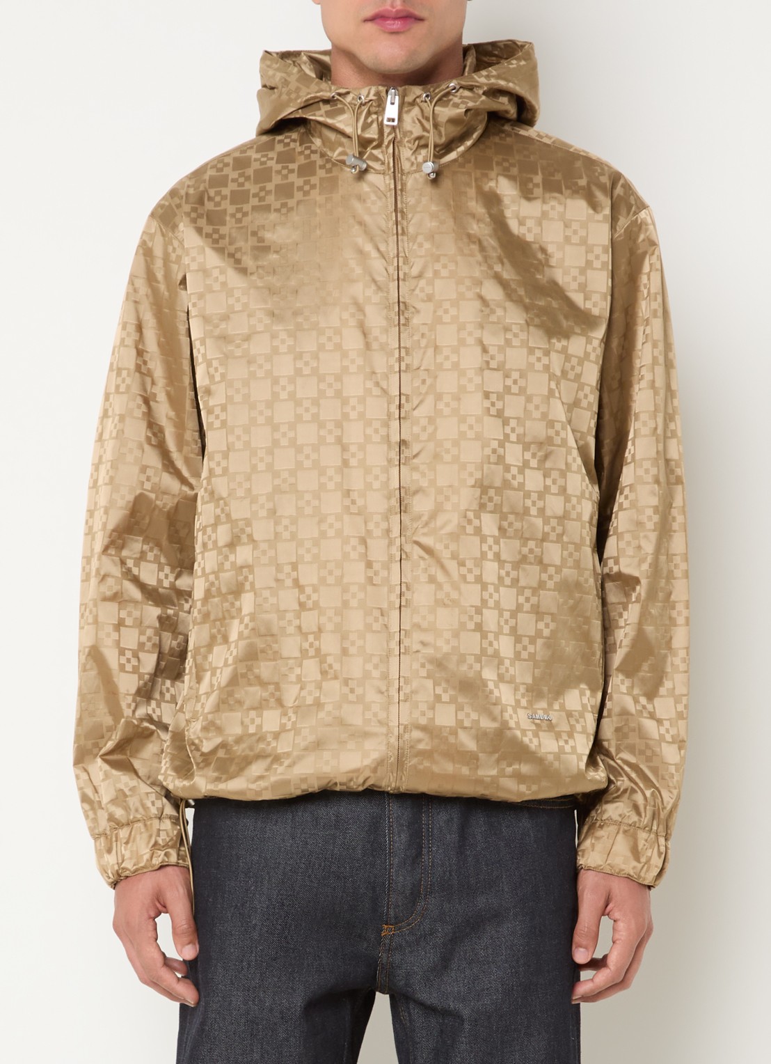 Sandro Windjack met logo en jacquard dessin - detail 2 beige