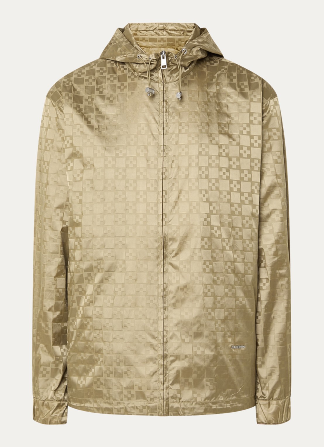 Sandro Windjack met logo en jacquard dessin - voorkant 3 beige
