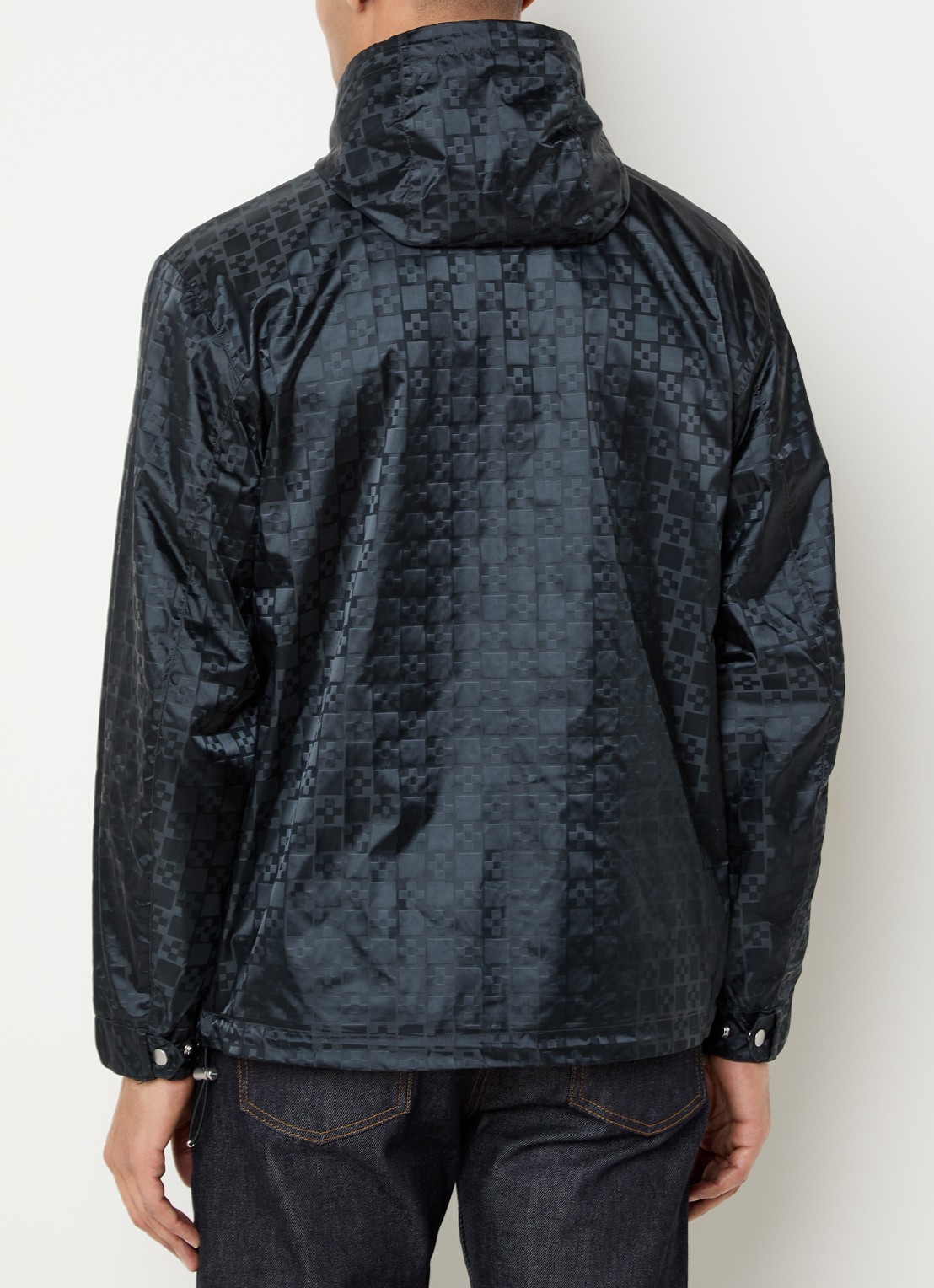 Sandro Windjack met logo en jacquard dessin - achterkant 3 donkergrijs
