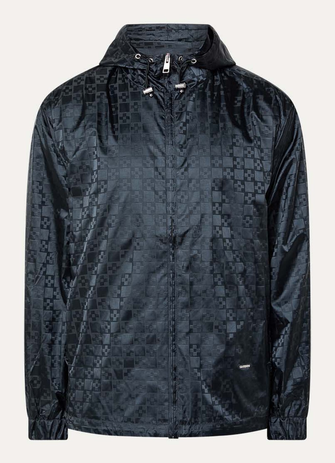 Sandro Windjack met logo en jacquard dessin - voorkant donkergrijs