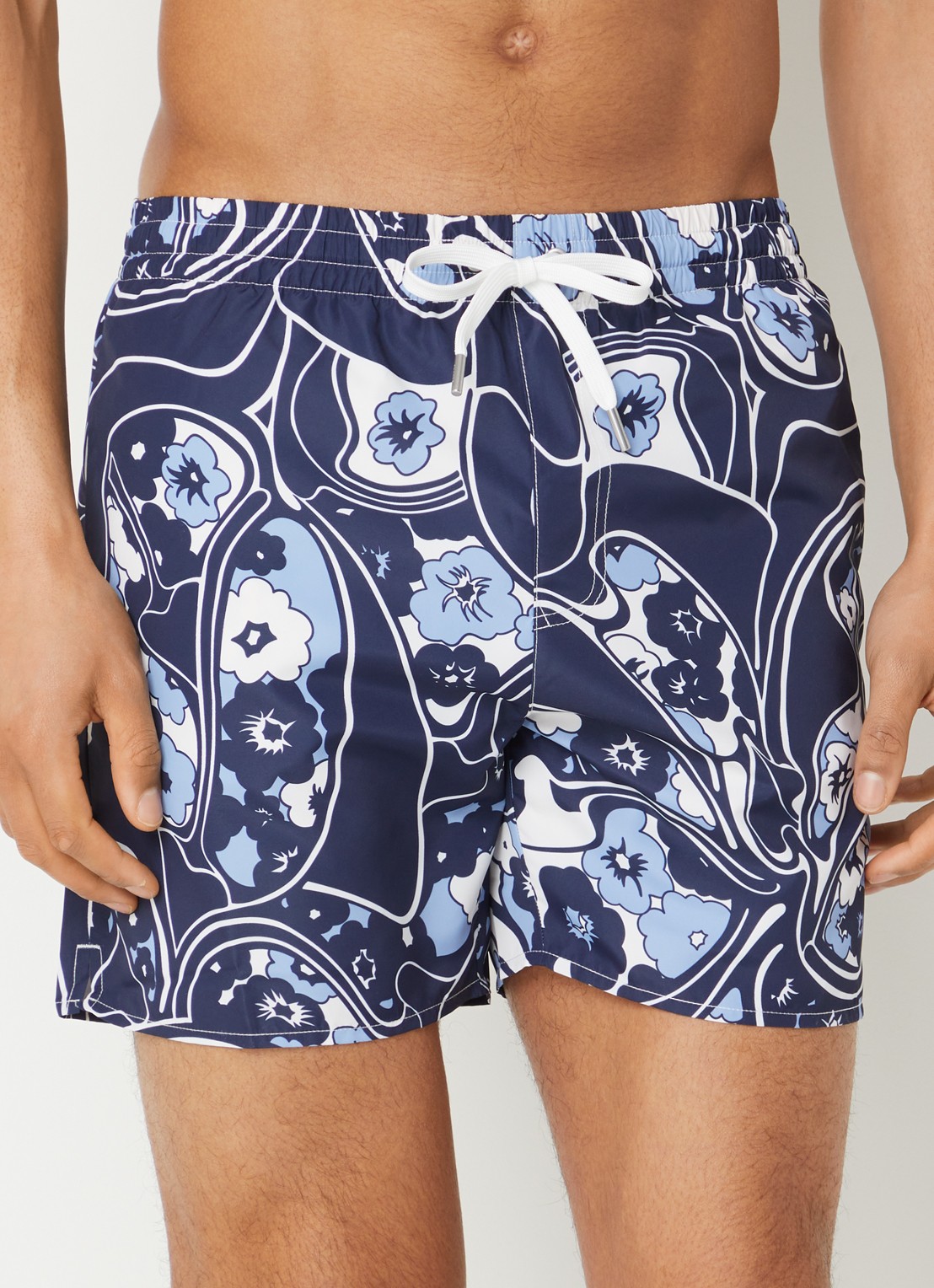 Sandro Zwemshorts met prints en steekzakken - detail 3 donkerblauw
