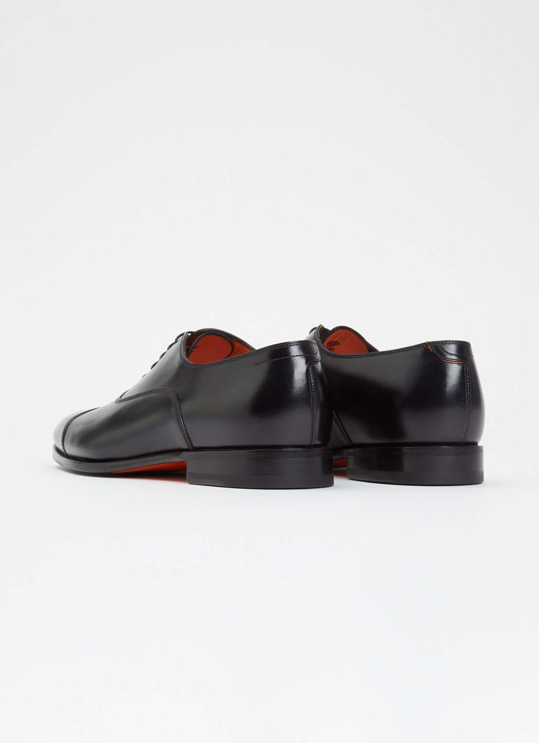 Santoni Archie veterschoen van leer - achterkant 7 zwart