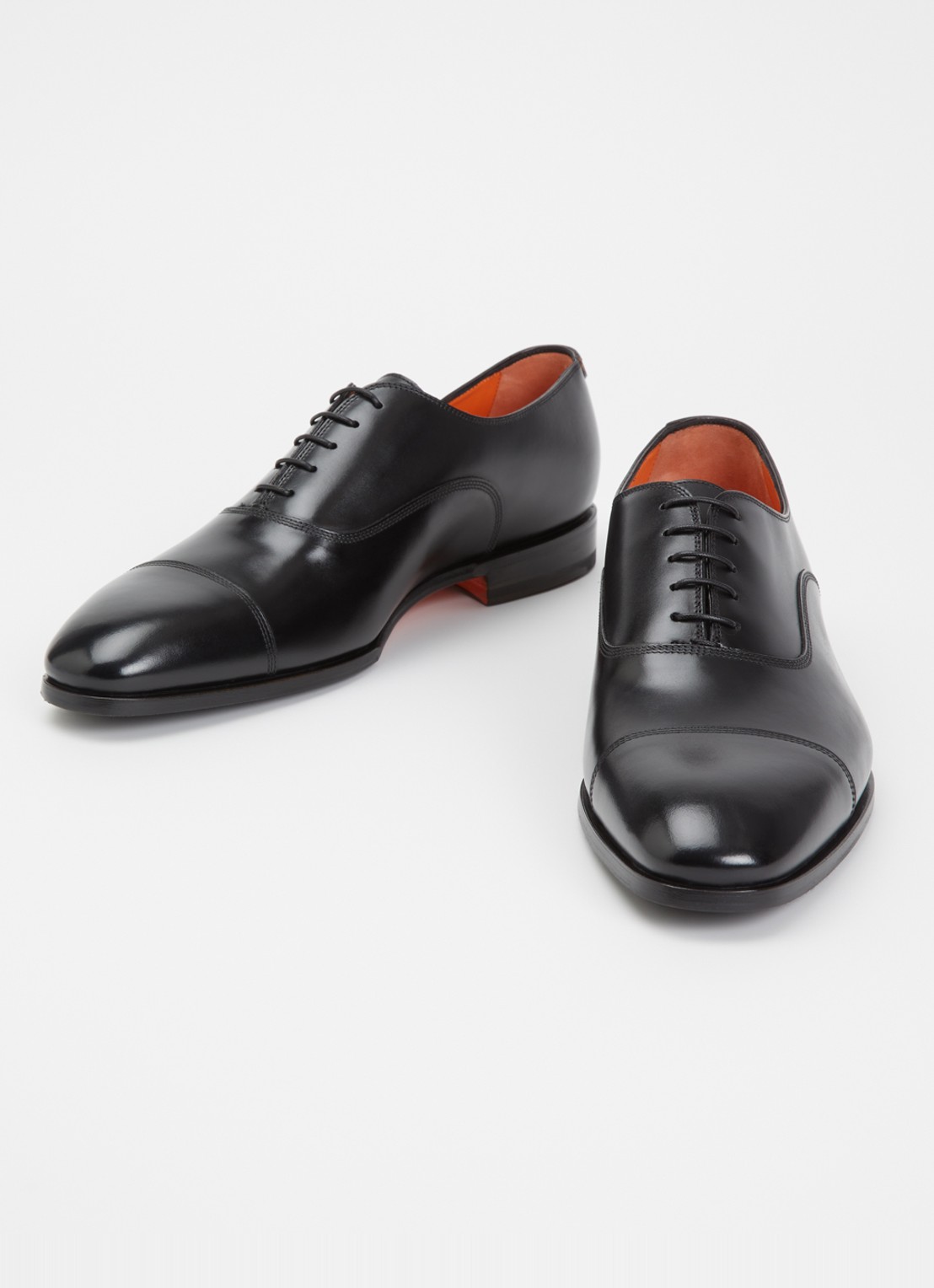 Santoni Archie veterschoen van leer - detail zwart