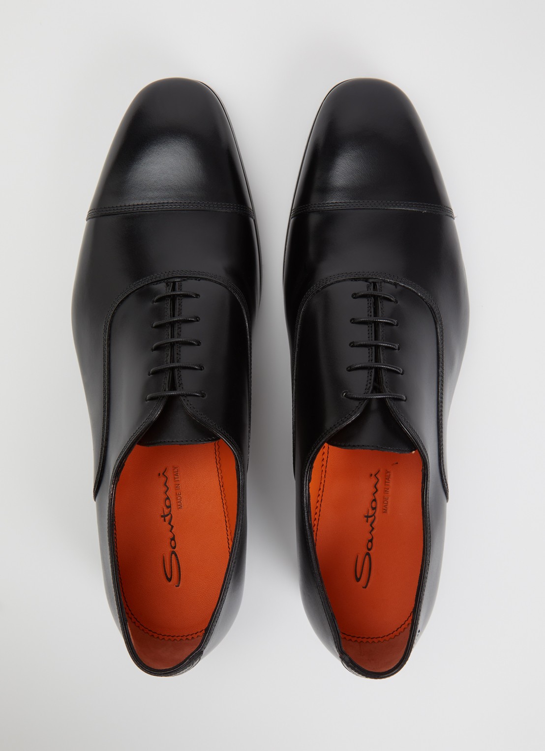 Santoni Archie veterschoen van leer - detail 2 zwart