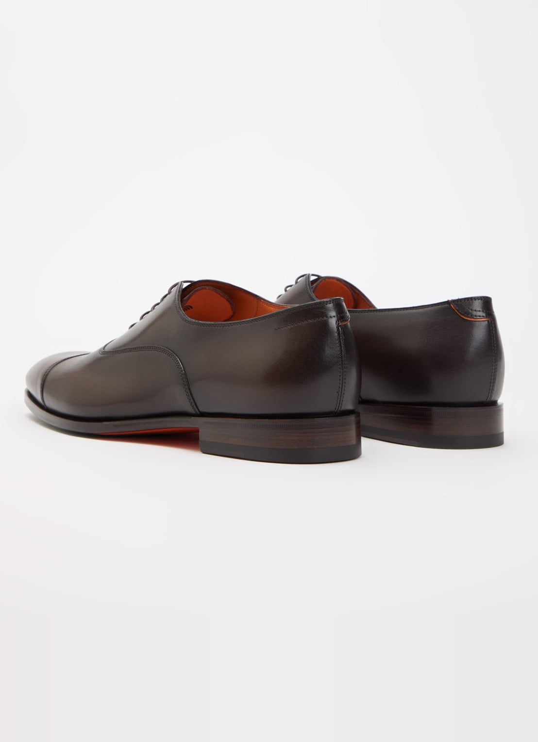 Santoni Archie veterschoen van leer - achterkant donkerbruin