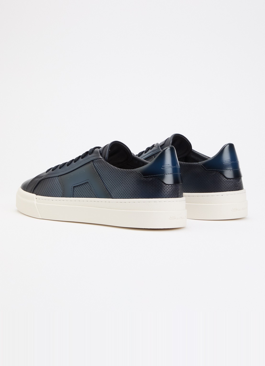 Santoni DBS32 sneaker van leer - achterkant 2 donkerblauw