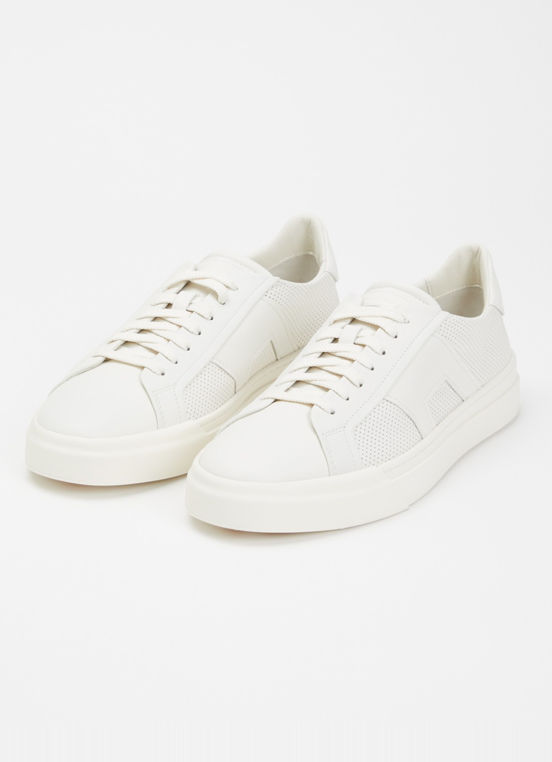 Santoni DBS32 sneaker van leer - detail 3 wit