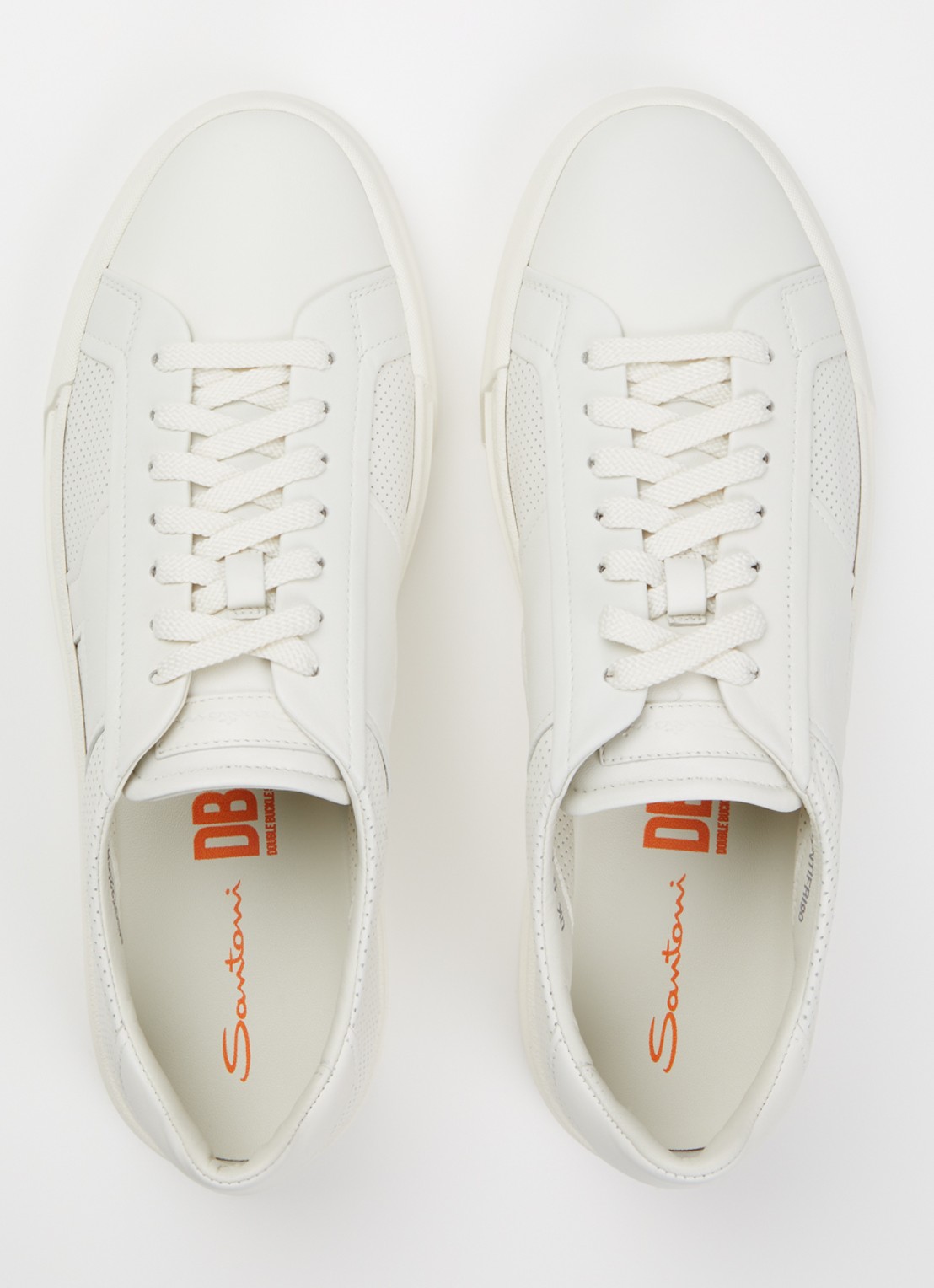 Santoni DBS32 sneaker van leer - detail 4 wit