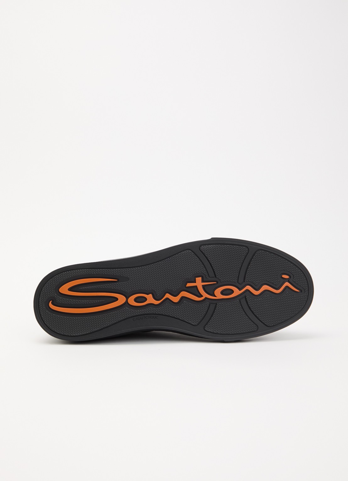 Santoni Double Buckle sneaker van leer met logo - detail 5 zwart