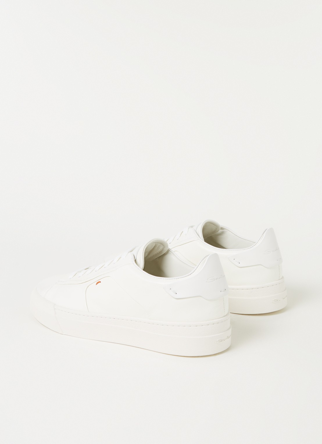 Santoni Gloria sneaker van leer  - detail 2 wit