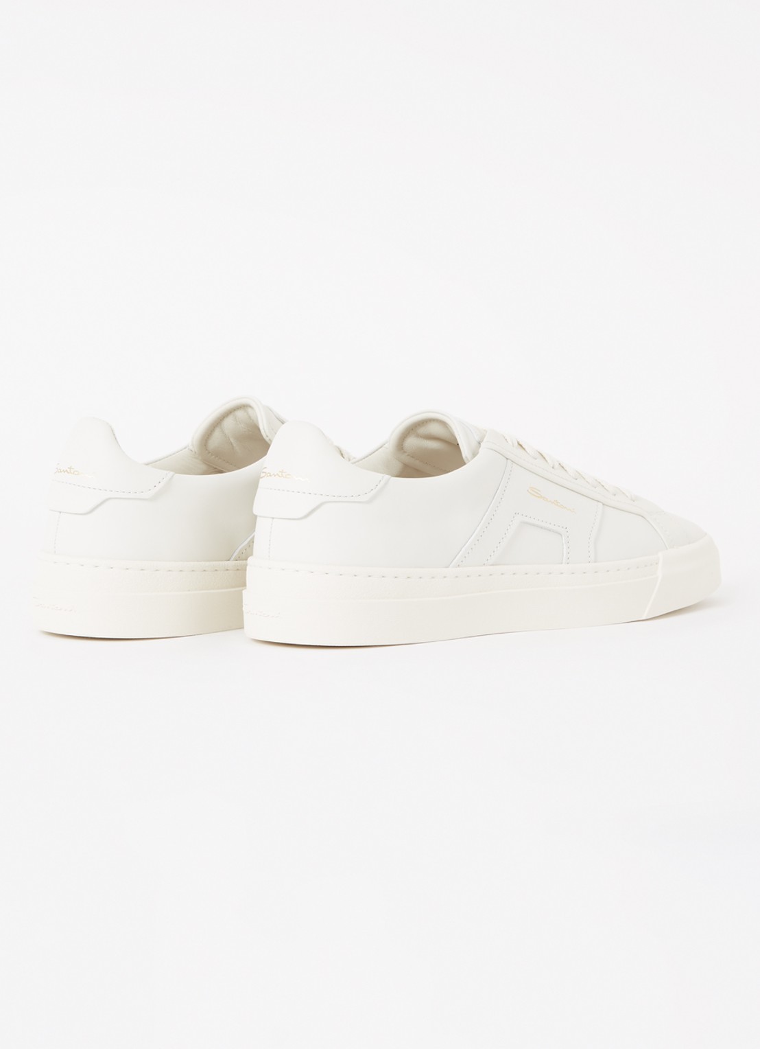 Santoni Gloria sneaker van leer - detail 4 gebroken wit